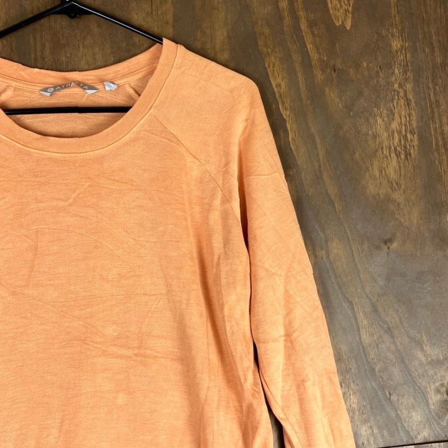 Athleta Athleta Sweater Orange Coaster Luxe Recover Modal Blend Small Womens Crew Neck Long Sleeve Pullover Knit Solid Fall Winter Casual Workwear Size S / US 4 / IT 40 - 5 Thumbnail