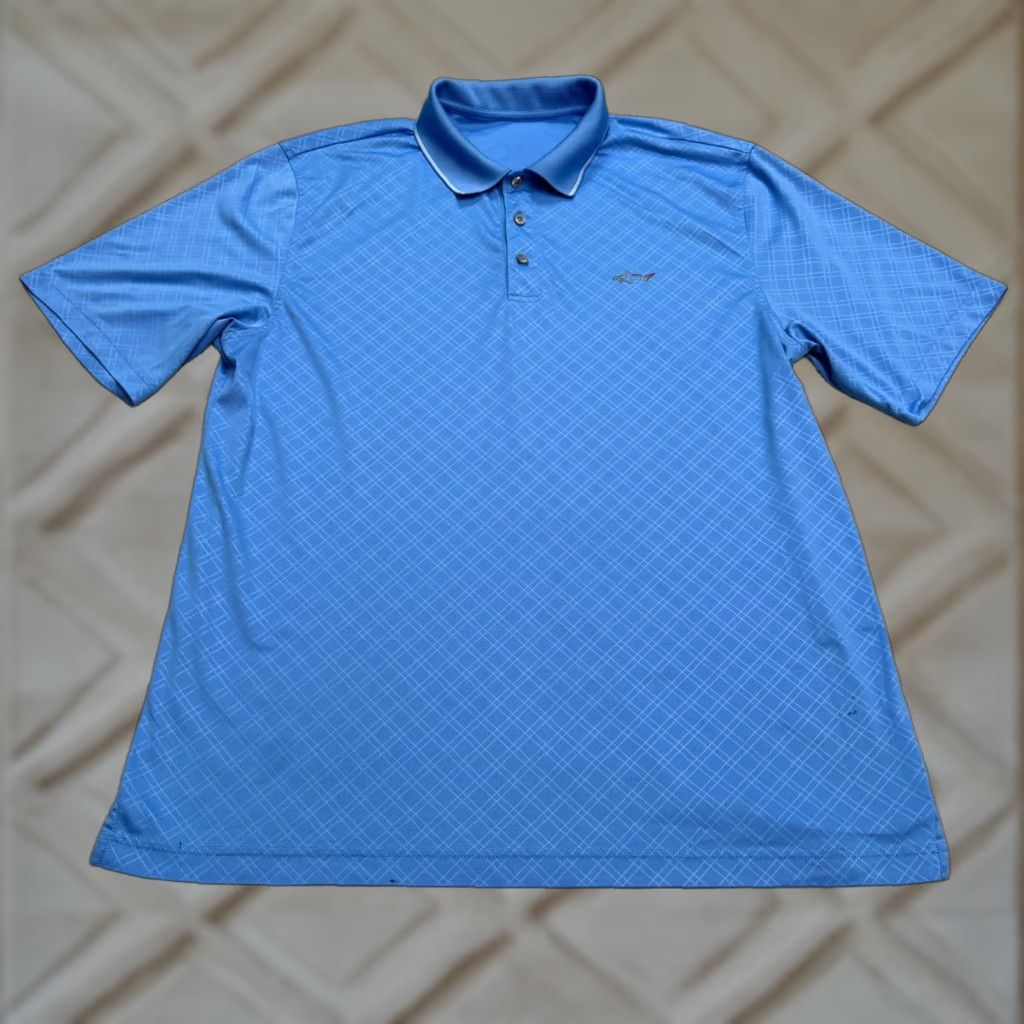 Vintage Greg Norman Performance Polo Shirt Mens L Blue Plaid Golf Tennis Short Sleeve Shirt Size US L / EU 52-54 / 3 - 1 Thumbnail