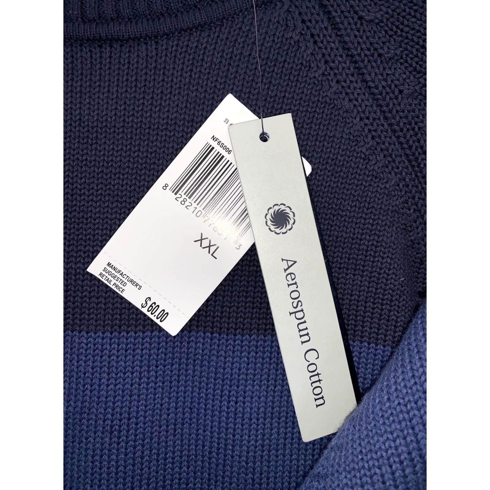 Vintage Northern Isles Aerospun Cotton Men’s Blue Knit Sweater NWT-4472 Size US XXL / EU 58 / 5 - 3 Thumbnail