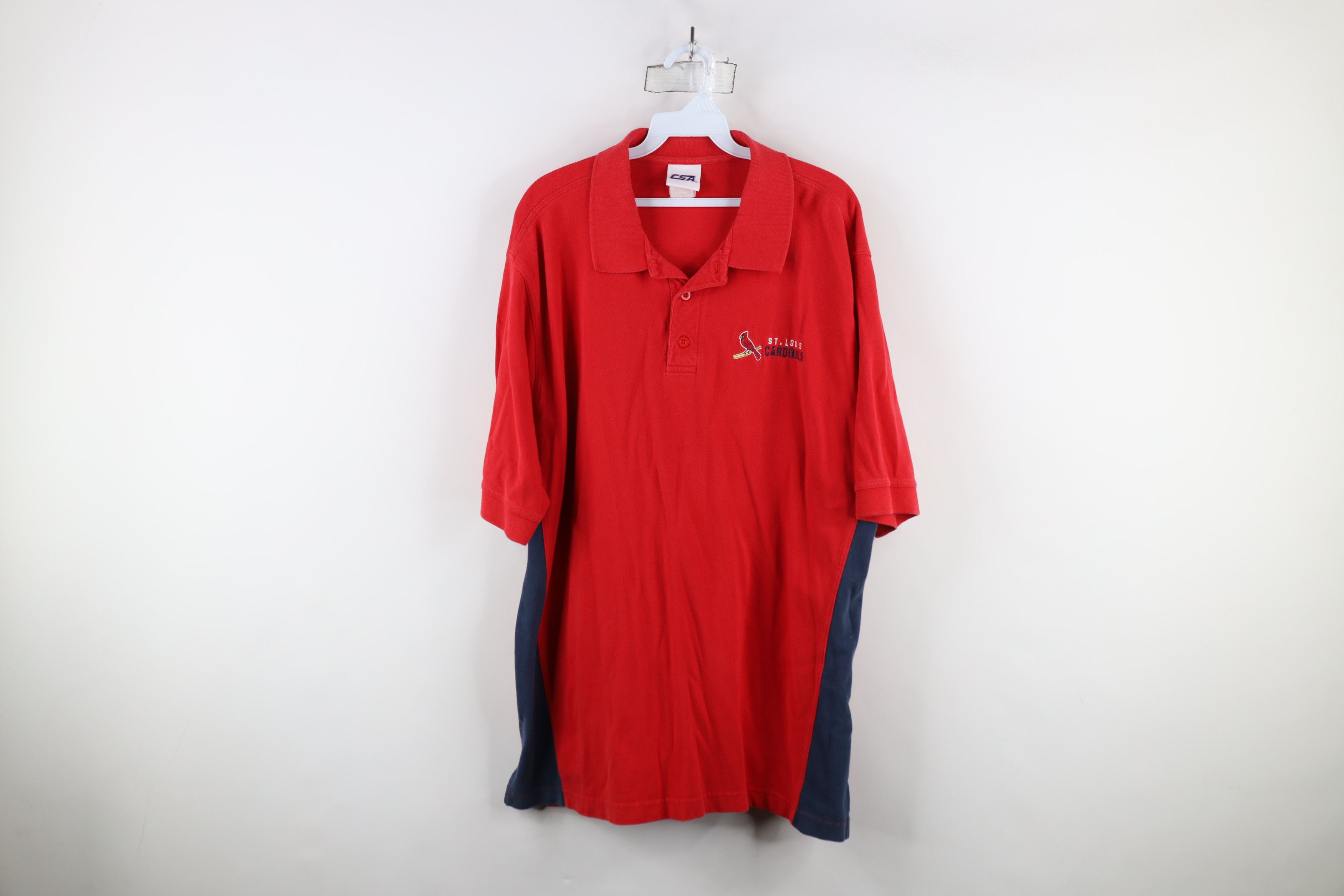 Vintage Vintage 90s Spell St Louis Cardinals Baseball Polo Shirt Red Size US XL / EU 56 / 4 - 1 Thumbnail
