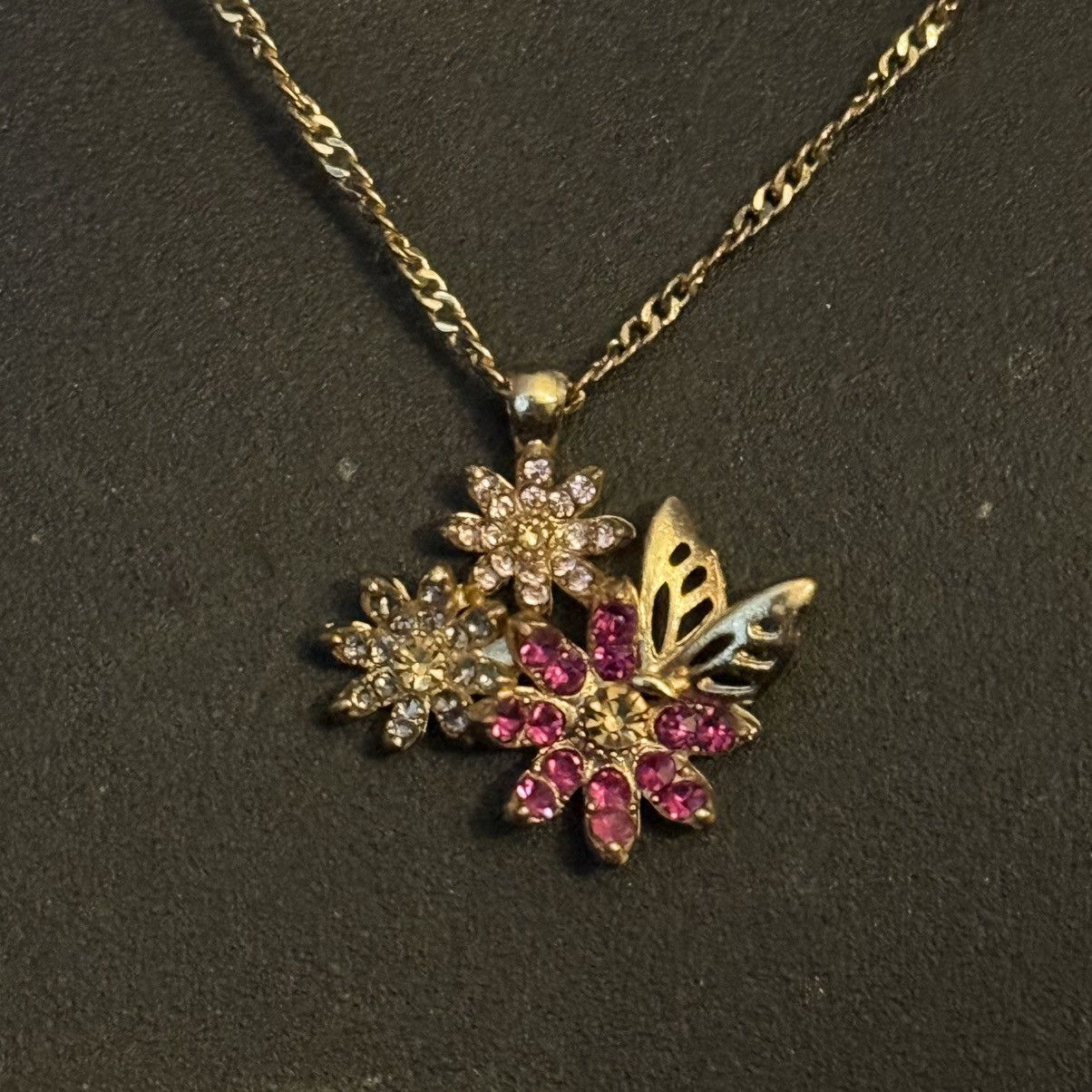 Charter Club Charter Club rhinestone flowers & butterfly pendant necklace Size ONE SIZE - 2 Thumbnail
