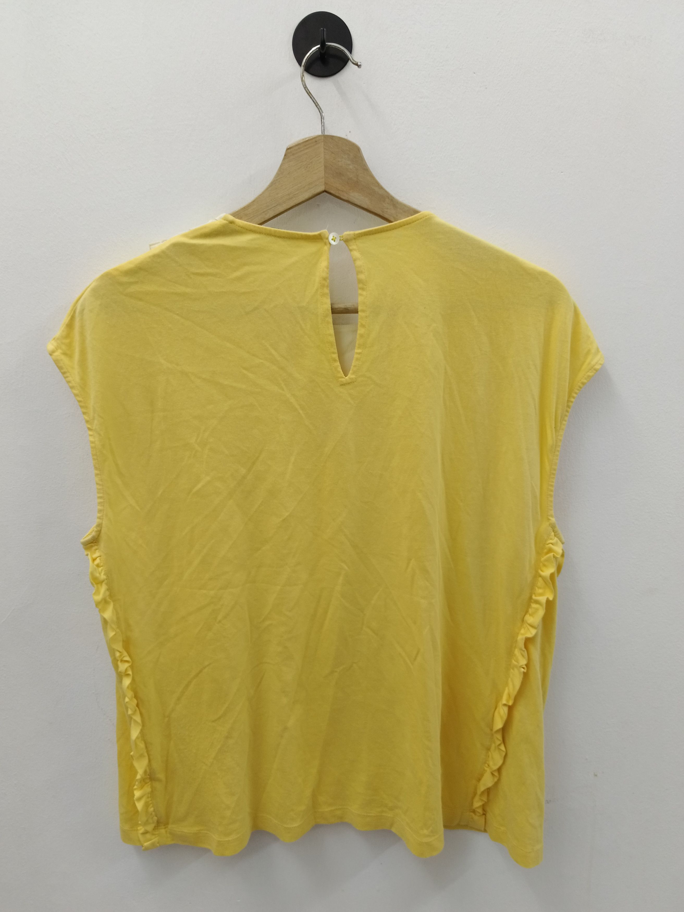 Miu Miu Miu Miu Pastel Yellow Ruffle Blouse - Silk Blend Bib Size M / US 6-8 / IT 42-44 - 2 Thumbnail