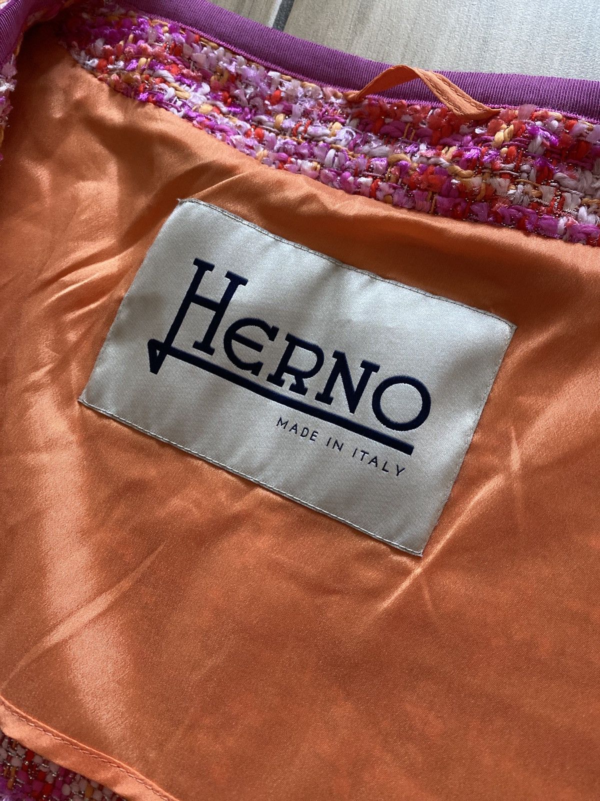 Herno HERNO Lurex embellished multicolour bouclé jacket Size XL / US 12-14 / IT 48-50 - 9 Thumbnail