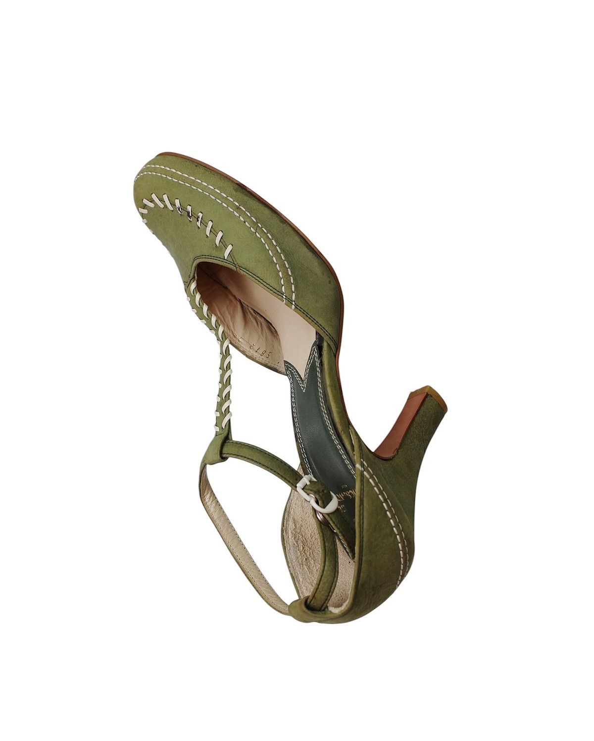 Vivienne Westwood 2000S VIVIENNE WESTWOOD ACQUIS SOLES GREEN STITCH HEELS Size US 6 / IT 36 - 7 Thumbnail