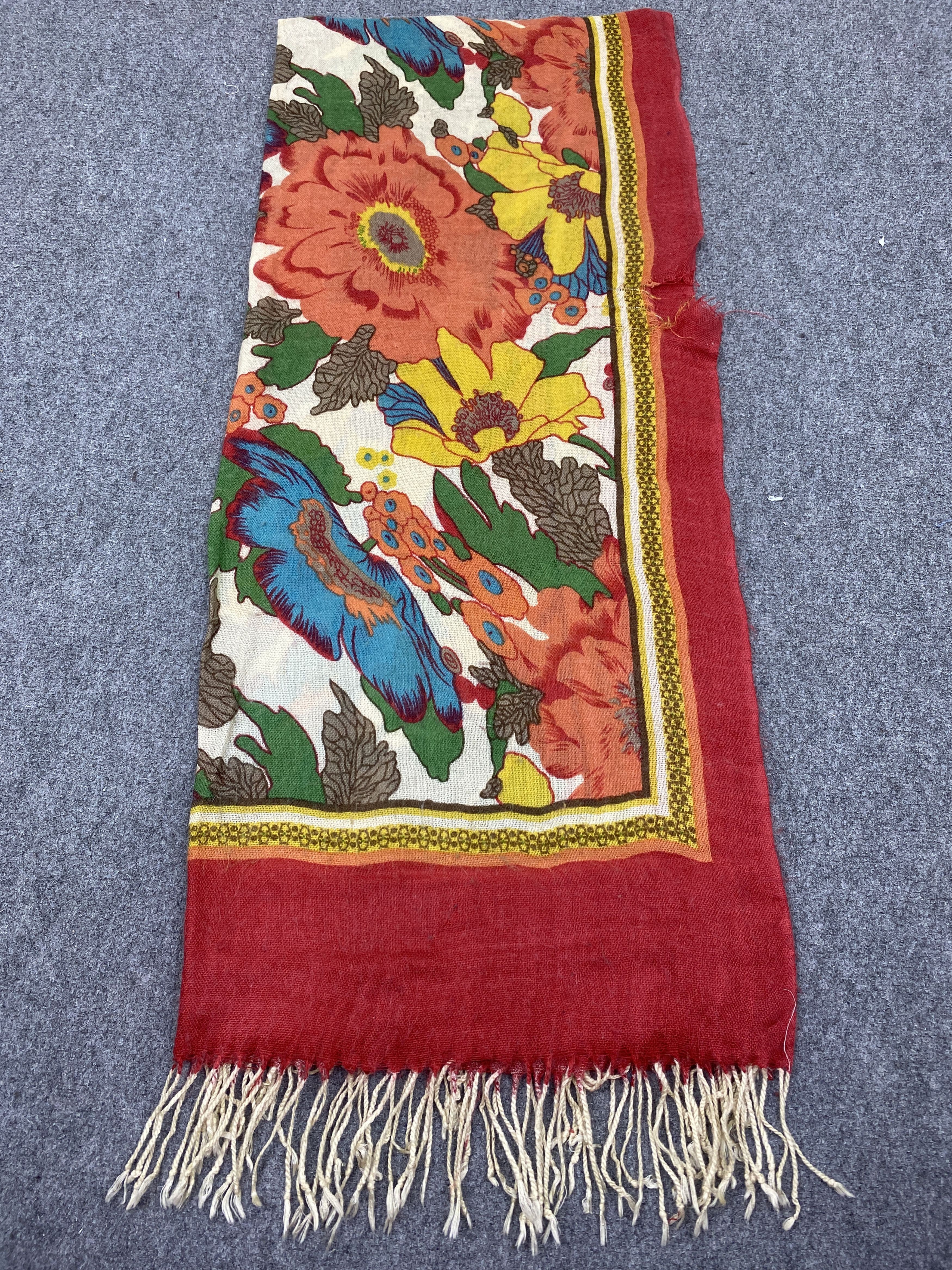 Japanese Brand Japan Brand Art Floral Wool Scarf Muffler SC0338 Size ONE SIZE - 3 Thumbnail