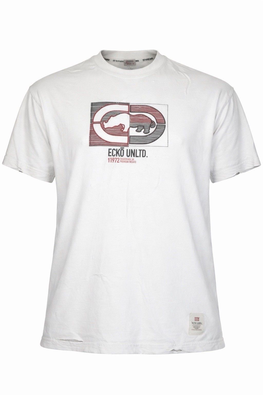 Ecko Unltd. Ecko Unltd Rhino Logo Tee XL Thrashed Streetwear Ripped Y2K Size US XL / EU 56 / 4 - 1 Thumbnail