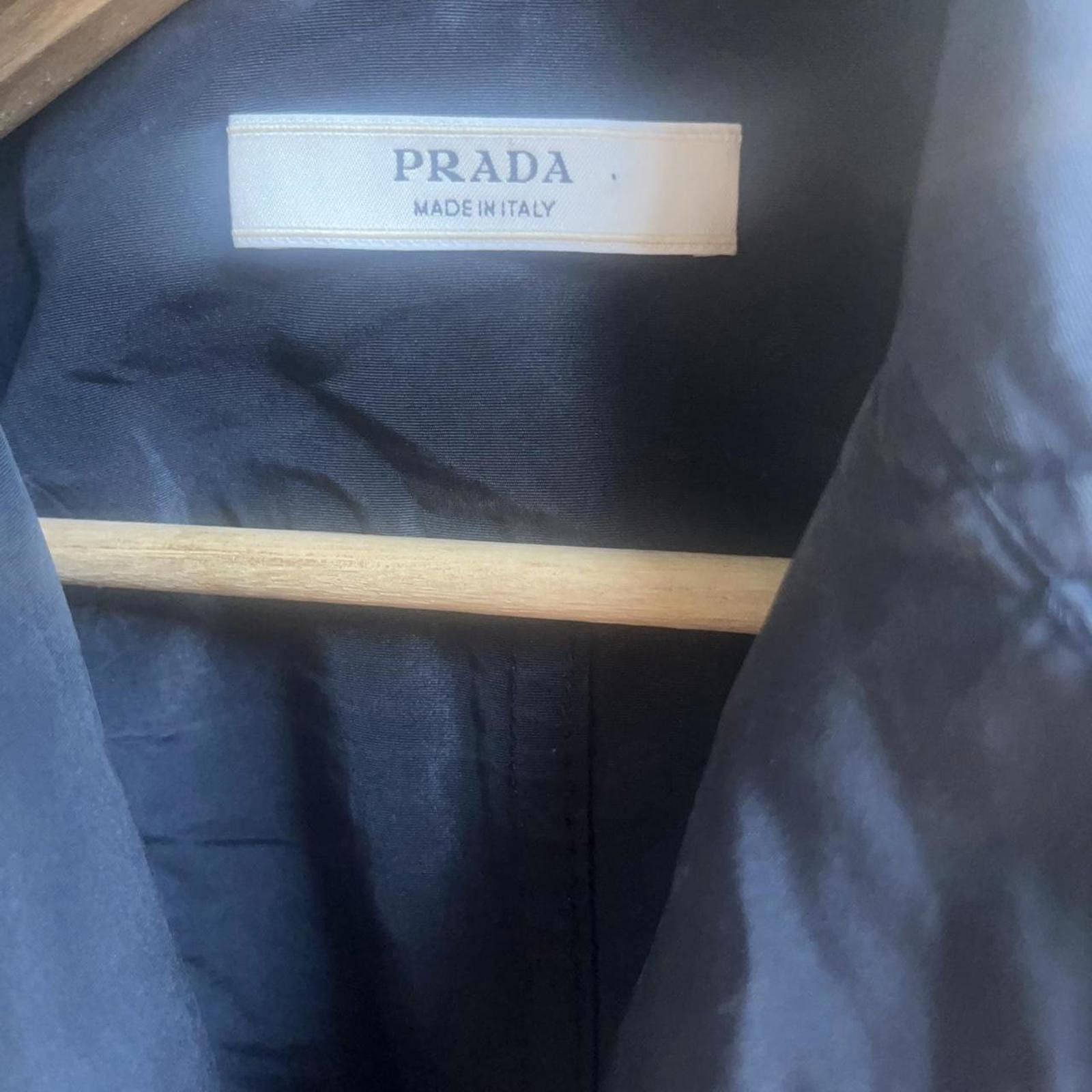 Prada Navy blue silk trench coat with ruffles and pockets #boho Size S / US 4 / IT 40 - 8 Thumbnail