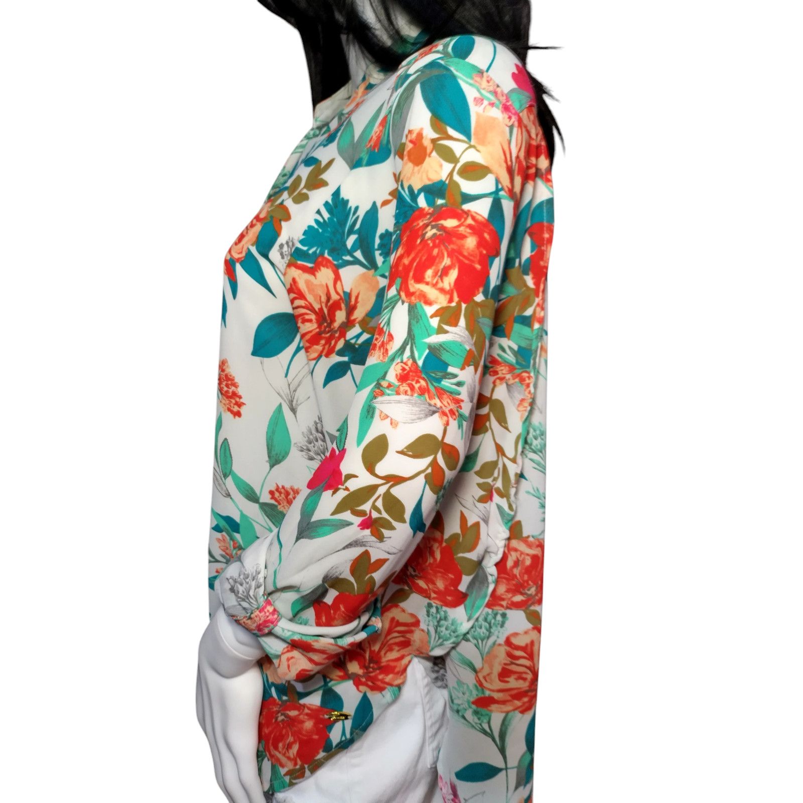 Guess Guess Womens Casual Tunic Long Sleeve Multicolored Floral Size L / US 10 / IT 46 - 4 Thumbnail