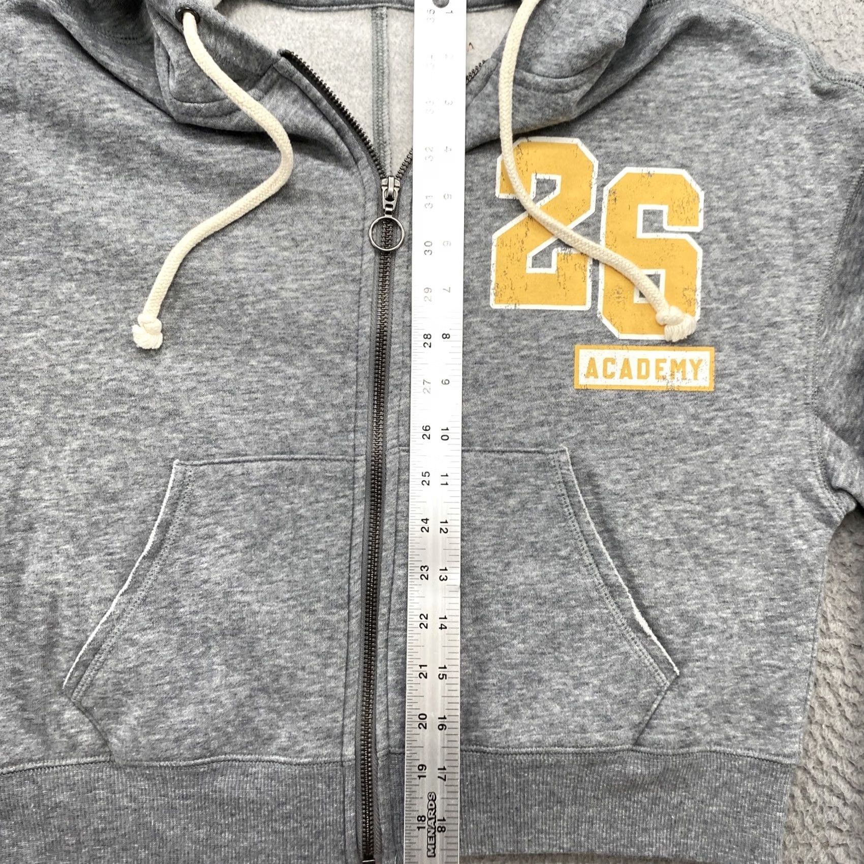 Vintage Arizona Jean Full Zip Women’s Cropped 26 Academy Double Sided Hoodie M Gray Cotton Polyester Blended Fabric Activewear Casual Ladies Hoodie Size M / US 6-8 / IT 42-44 - 6 Thumbnail