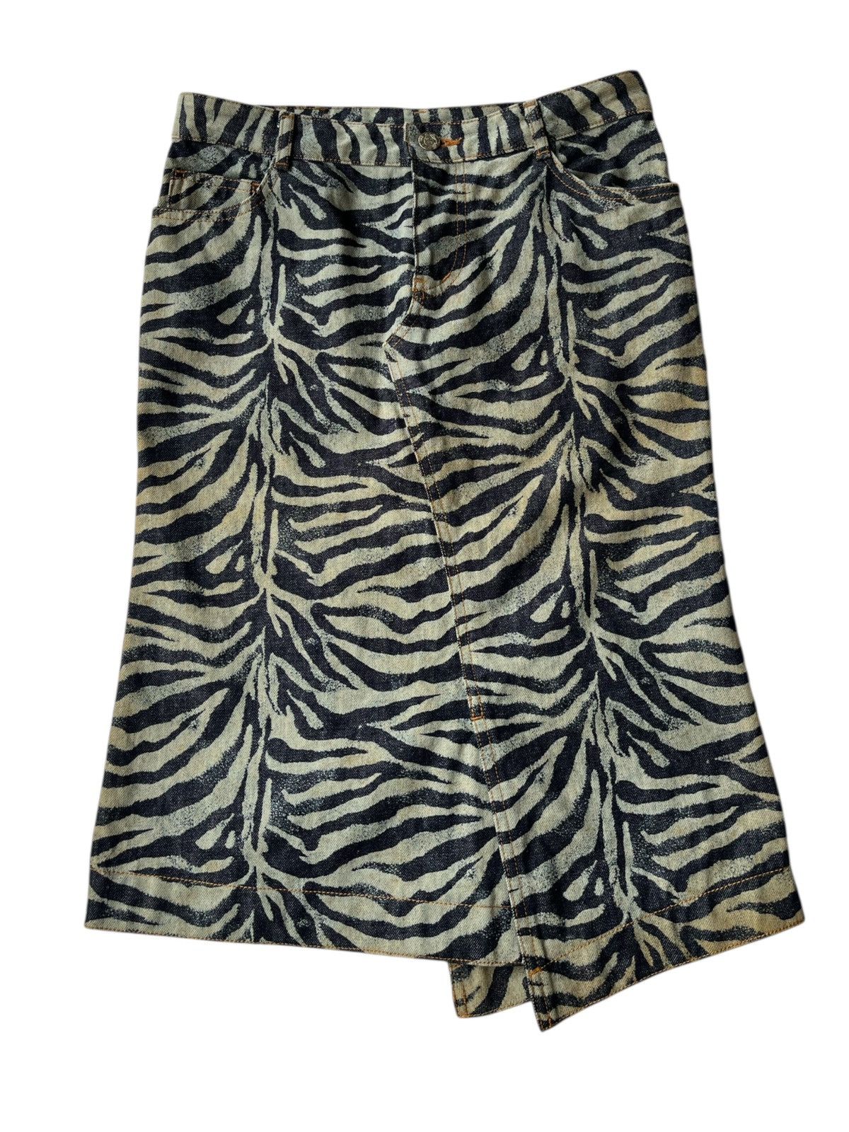 Hysteric Glamour RARE‼️ Ozone Community Zebra Stripes Denim Skirt Size 29" - 1 Thumbnail