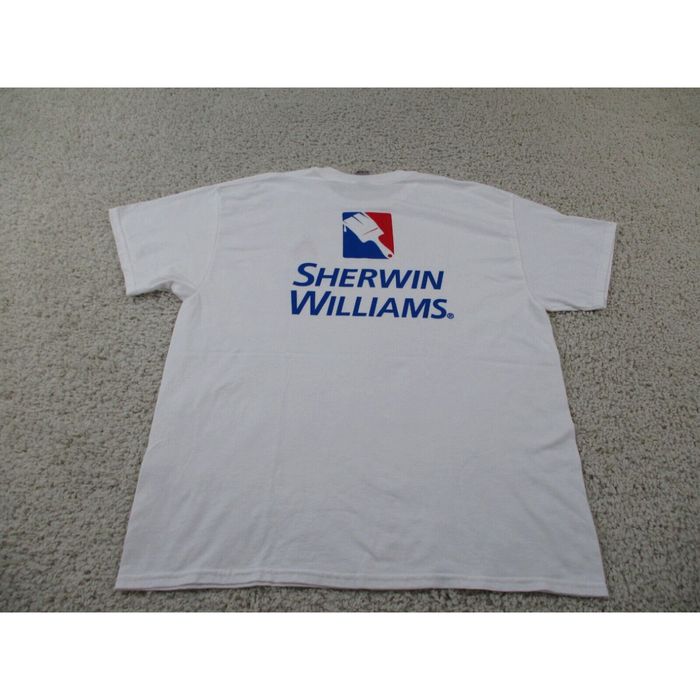 Gildan Sherwin Williams Shirt Mens Extra Large White Outdoor Classic