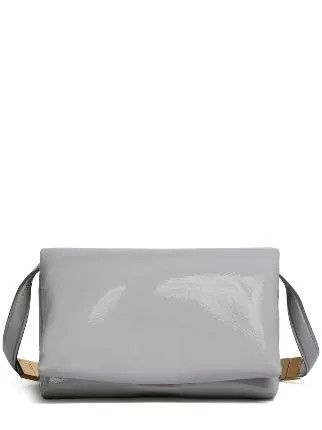 image of Marni O1W1Db10524 Size-Os Leather Shoulder Bag In Grey, Women's