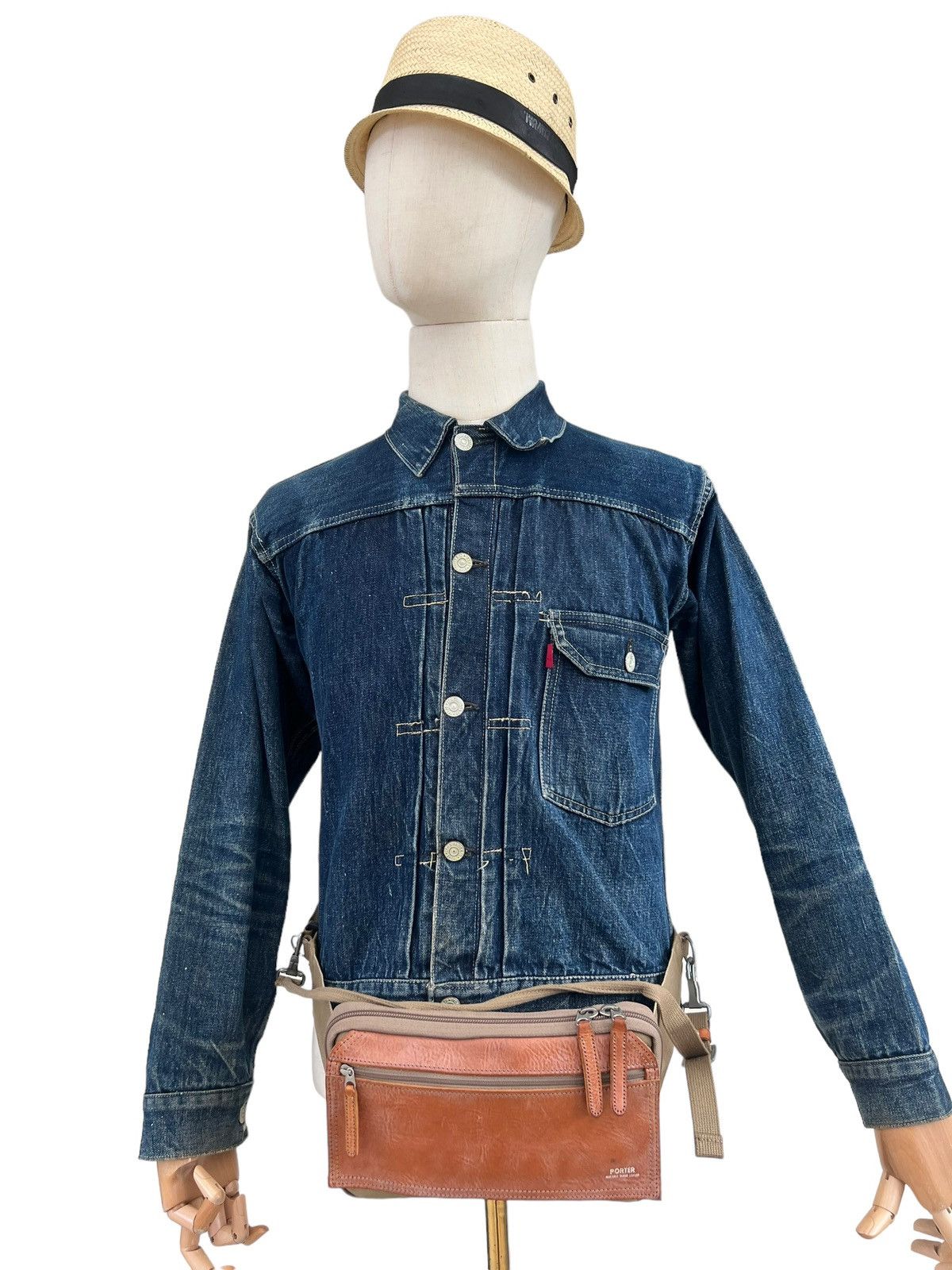 Leather Vintage Porter by Yoshida Hybrid Leather Cotton Canvas Bag Size ONE SIZE - 4 Thumbnail