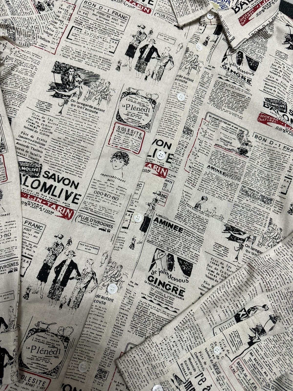 Vintage Temptation long sleeve shirt overprint newspaper Size US M / EU 48-50 / 2 - 3 Thumbnail