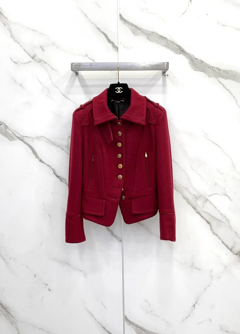 Gucci Gucci Red British-style short wool jacket 2504-Nextarrow Size US XXS / EU 40 - 1 Thumbnail