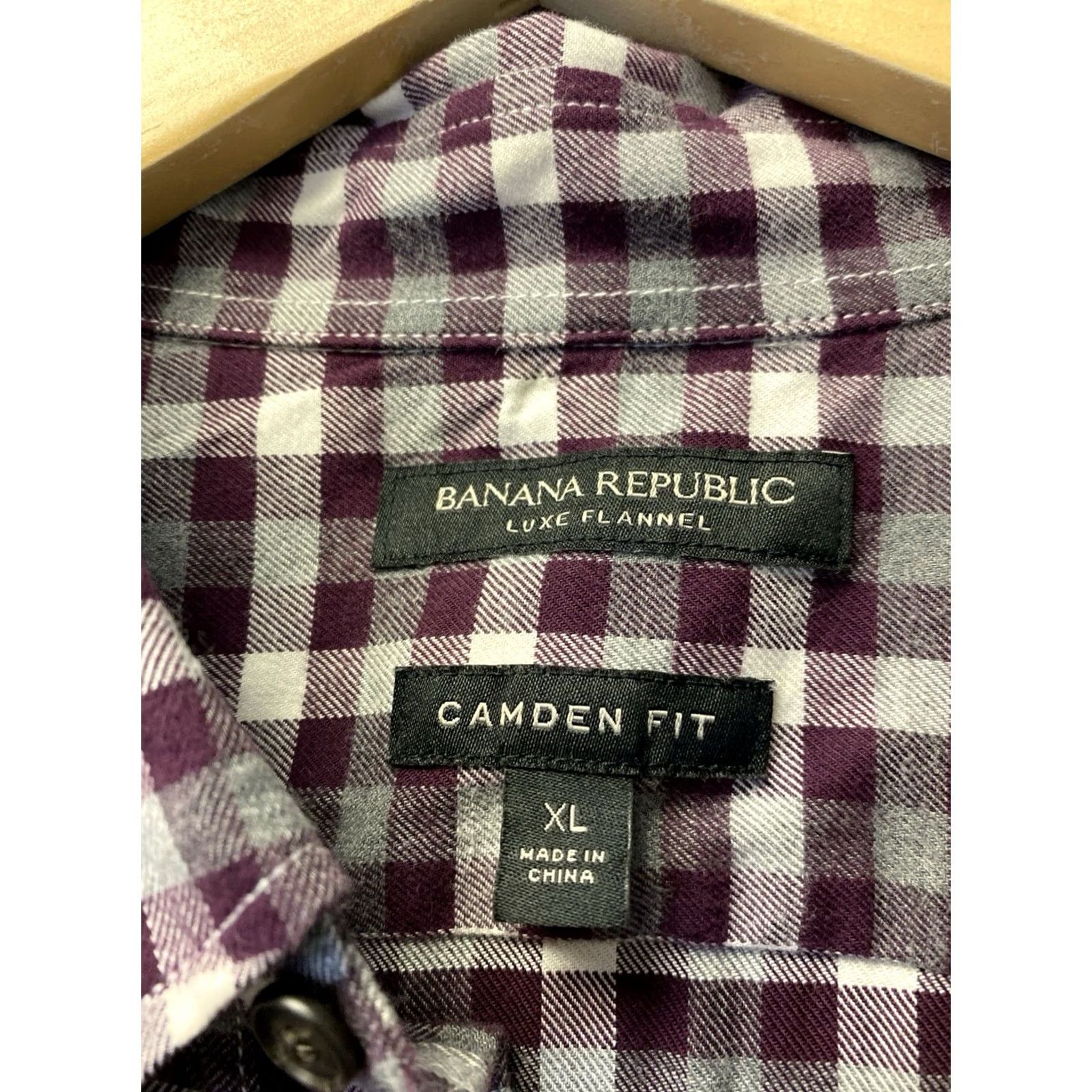 Banana Republic VINTAGE Banana Republic Shirt Mens XL Maroon Gray Plaid Long Sleeve Button Up /0885 Size US XL / EU 56 / 4 - 4 Thumbnail