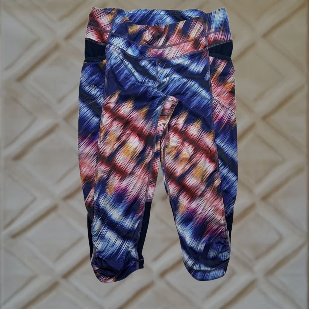 Athleta Athleta Capri Leggings Womens Small Multicolor Tie Dye Athletic Size 28" / US 6 / IT 42 - 1 Thumbnail