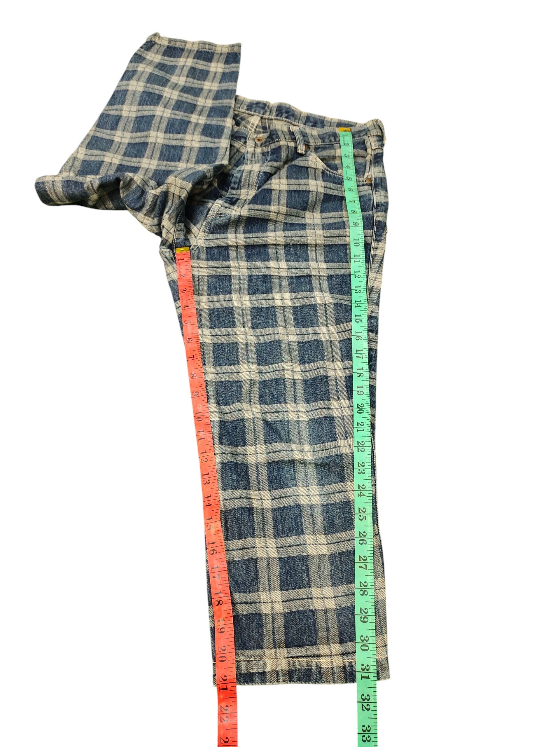 Kapital Vintage Kapital Japan Checkered Cropped Denim Jeans Size US 33 - 15 Thumbnail