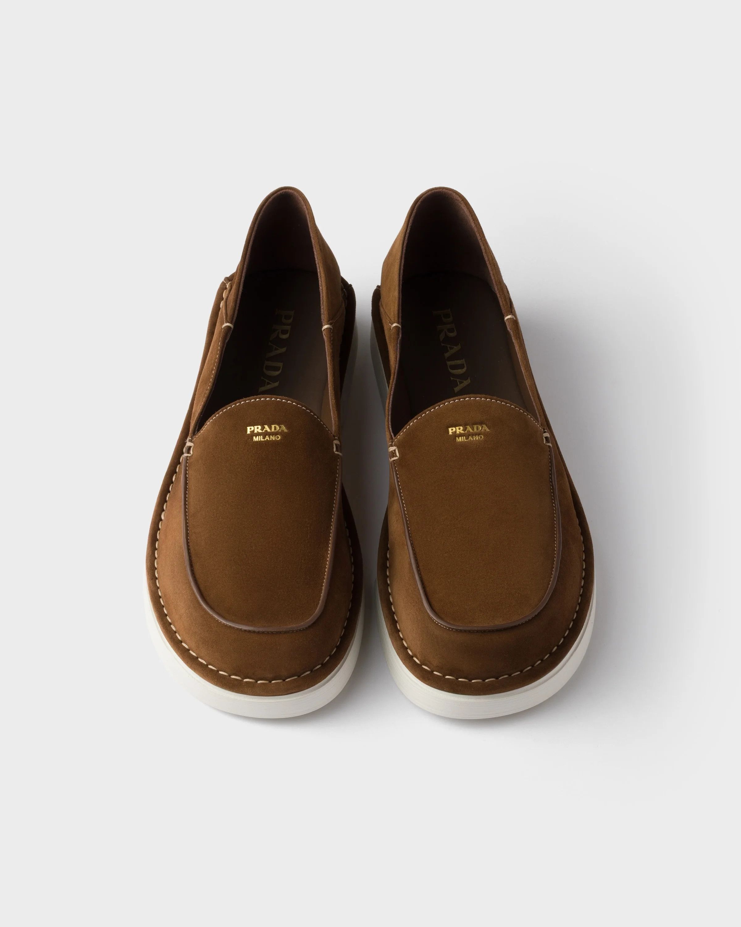 Prada o1mt1gz0526 Suede Slip-Ons in Brown Size US 8 / EU 41 - 4 Thumbnail