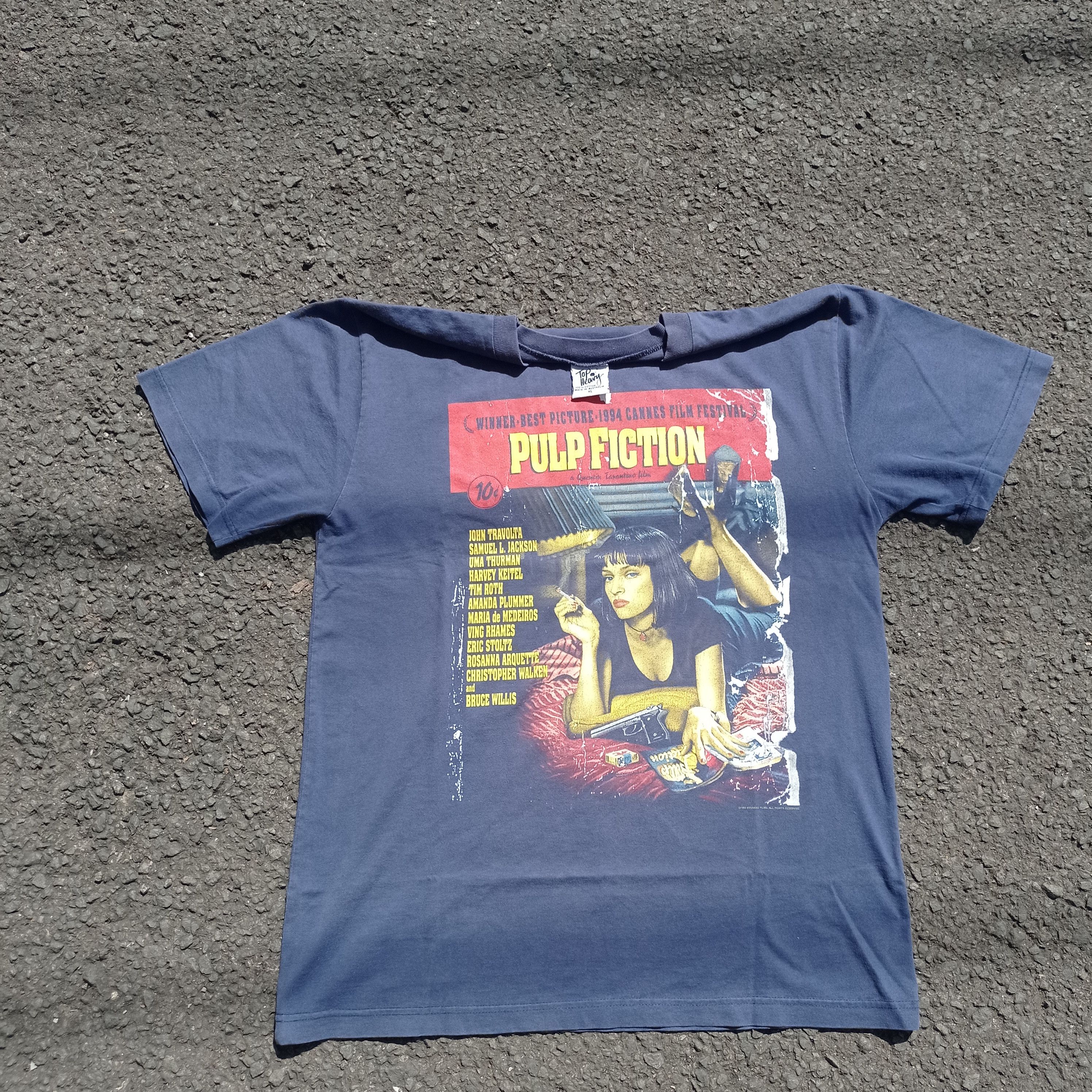 Image of Archival Clothing x Movie Accept Offers 1994 Pulp Fiction OG Poster T Shirt in Black (Size XL)