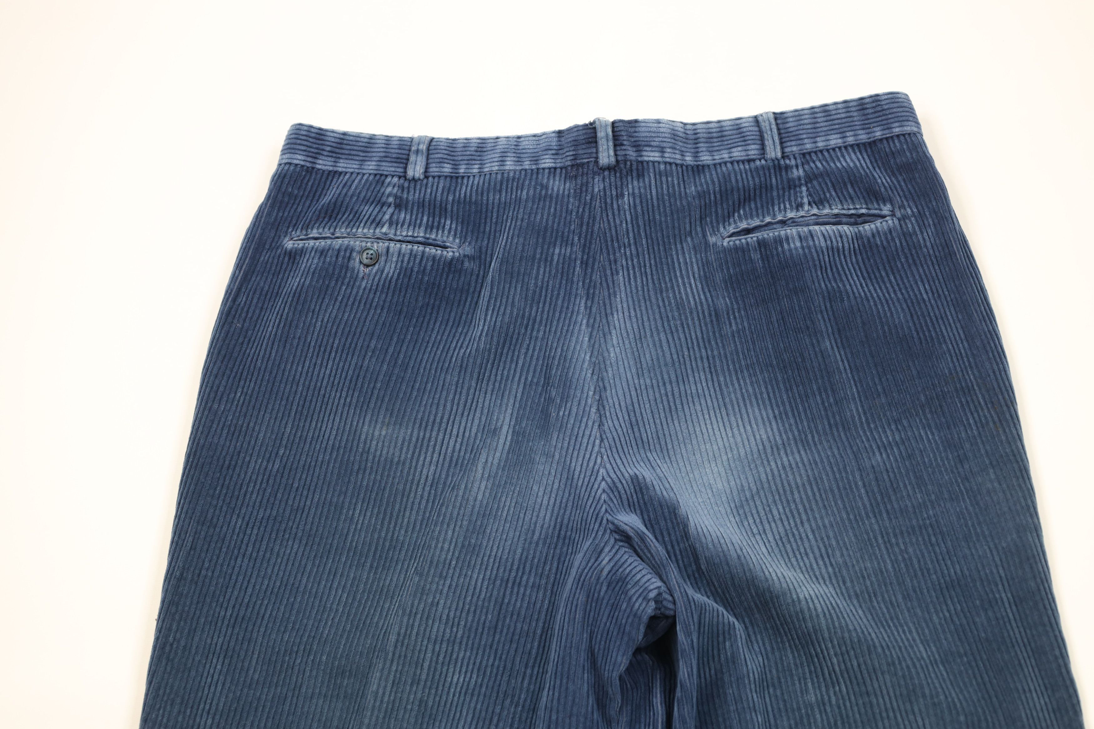 Lands' End × Vintage Vintage 90s Lands End Wide Leg Corduroy Chino Pants Blue USA Size US 36 / EU 52 - 11 Thumbnail