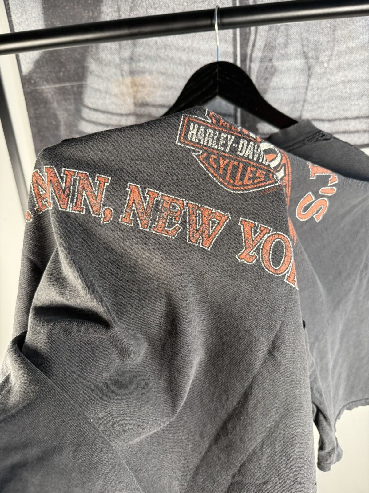 Harley Davidson × Vintage 🚭XXL GRAIL🚭 80’S HARLEY DAVIDSON THRASHED EAGLE FLAME SHIRT Size US XXL / EU 58 / 5 - 7 Thumbnail