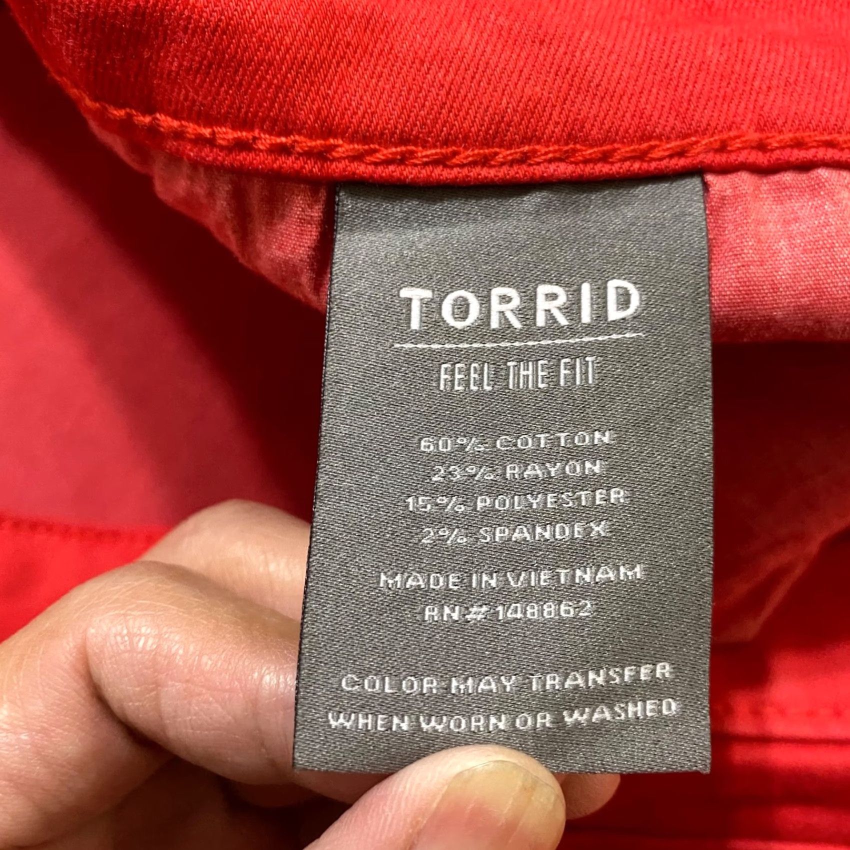 Torrid Torrid Jeans Plus 24 Red Denim High Rise Jegging 5-Pocket Stretch Cotton Polyester Spandex Vintage: No Size 42" / US 20 - 4 Thumbnail