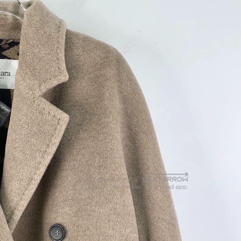 Other Max Mara Khaki Alpaca Hair Lapel Double Breasted Long Slee Size S / US 4 / IT 40 - 3 Thumbnail