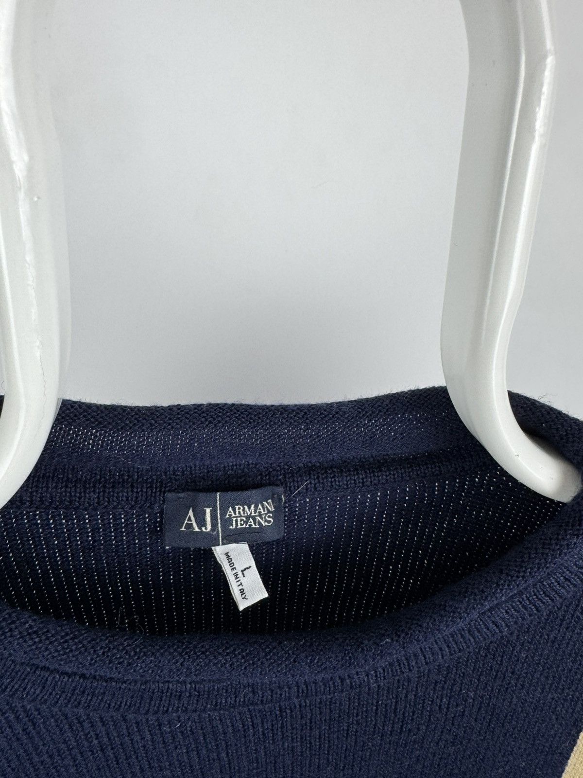 Armani Vintage Armani Jeans Striped Wool Sweater Size US L / EU 52-54 / 3 - 3 Thumbnail