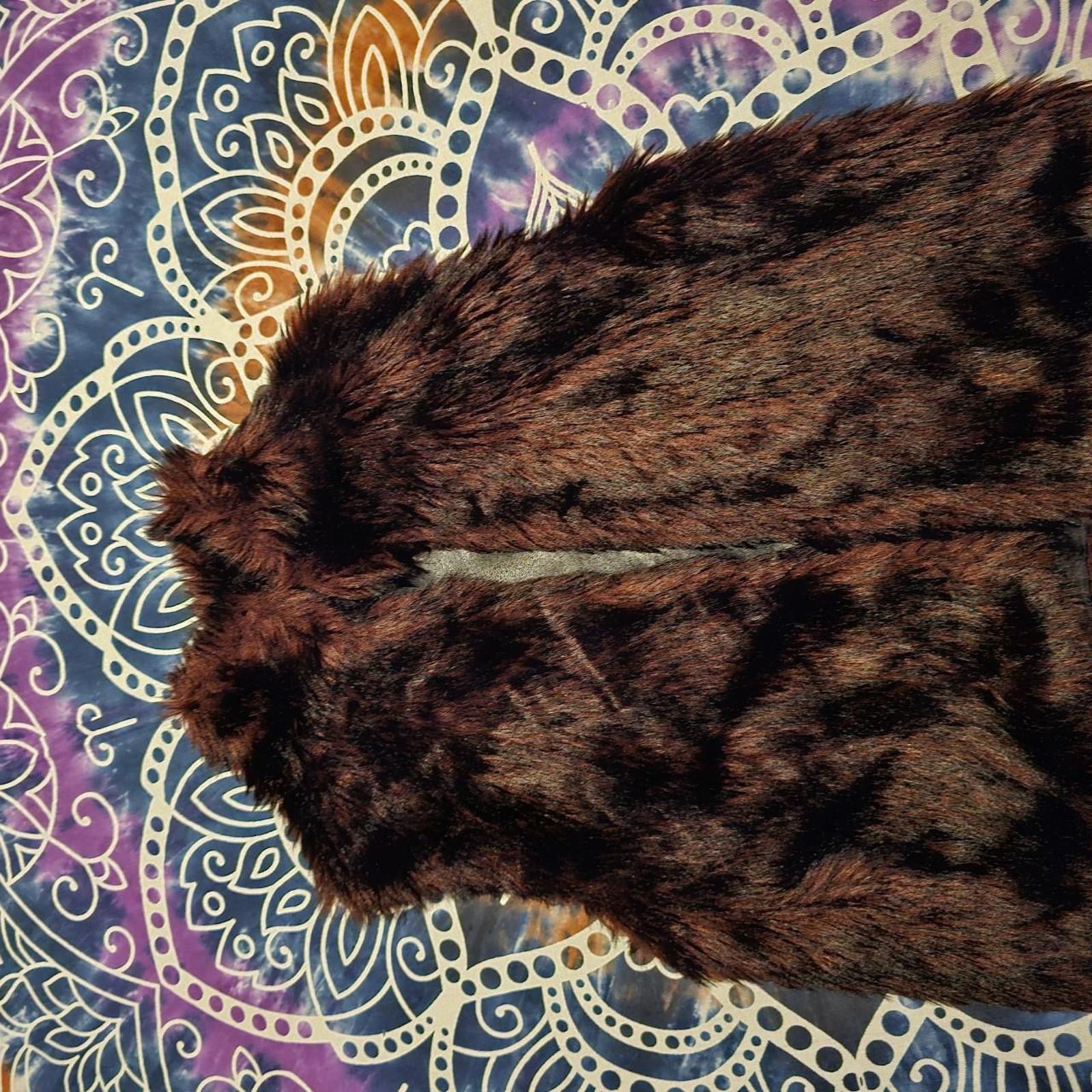 Designer Women's Burgundy Faux Fur Vest Size S / US 4 / IT 40 - 2 Thumbnail