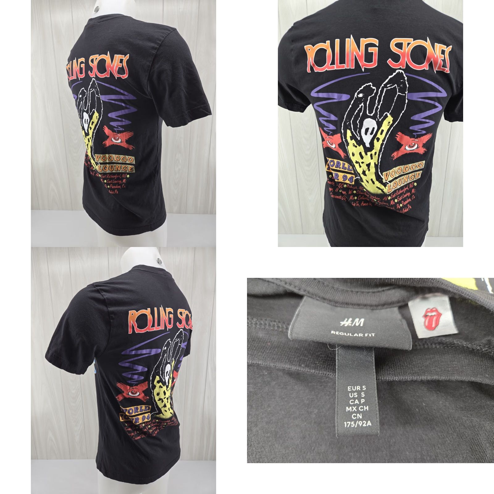H&M VINTAGE Rolling Stones x H&M 94 Voodoo Lounge Front & Back Graphic Shirt SMALL Size US S / EU 44-46 / 1 - 8 Thumbnail