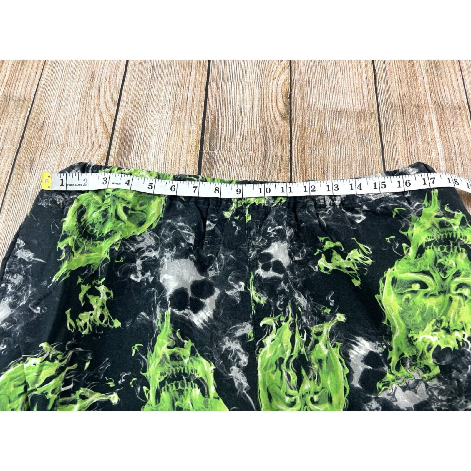 Vintage Halloween Neon Flame Skull Lounge Pants Mens L Black 100% Cotton Knit with Pockets Skull Pattern 36-38 N/A Te][ Not allowed. Size US 33 - 6 Thumbnail