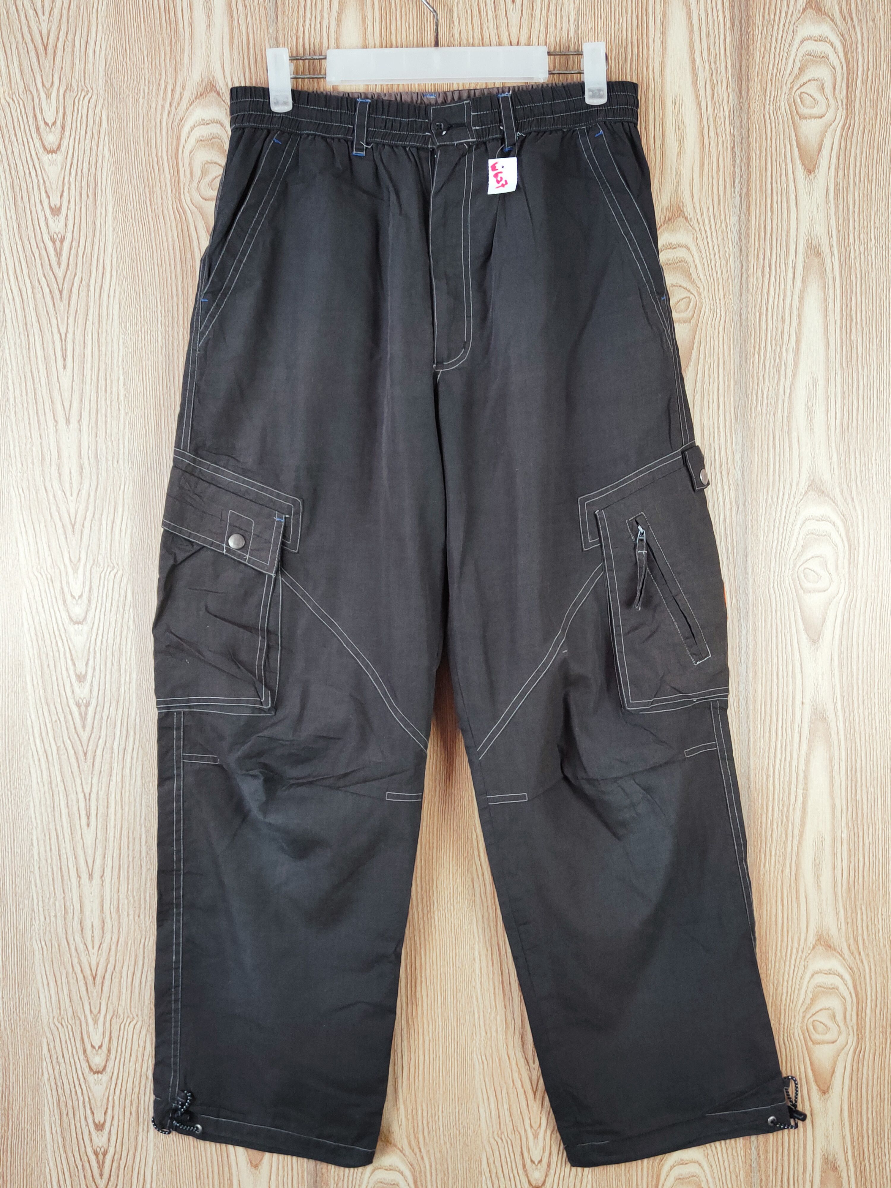 Japanese Brand First Down Black Multipocket Sweatpants #W627 Size US 31 - 1 Thumbnail