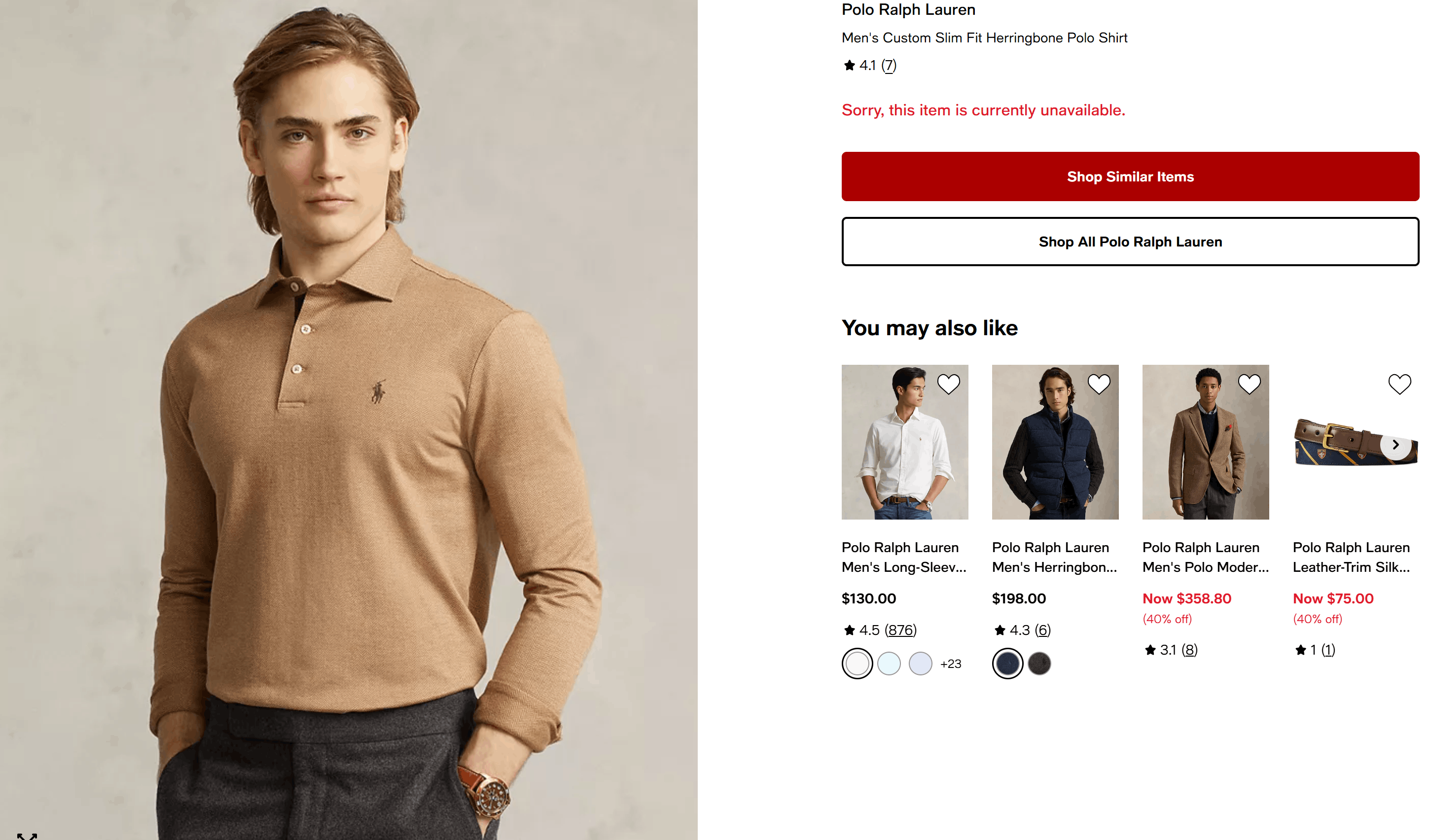 Polo Ralph Lauren Polo Ralph Lauren Men's Custom Slim Fit Herringbone Polo Size US XL / EU 56 / 4 - 2 Thumbnail