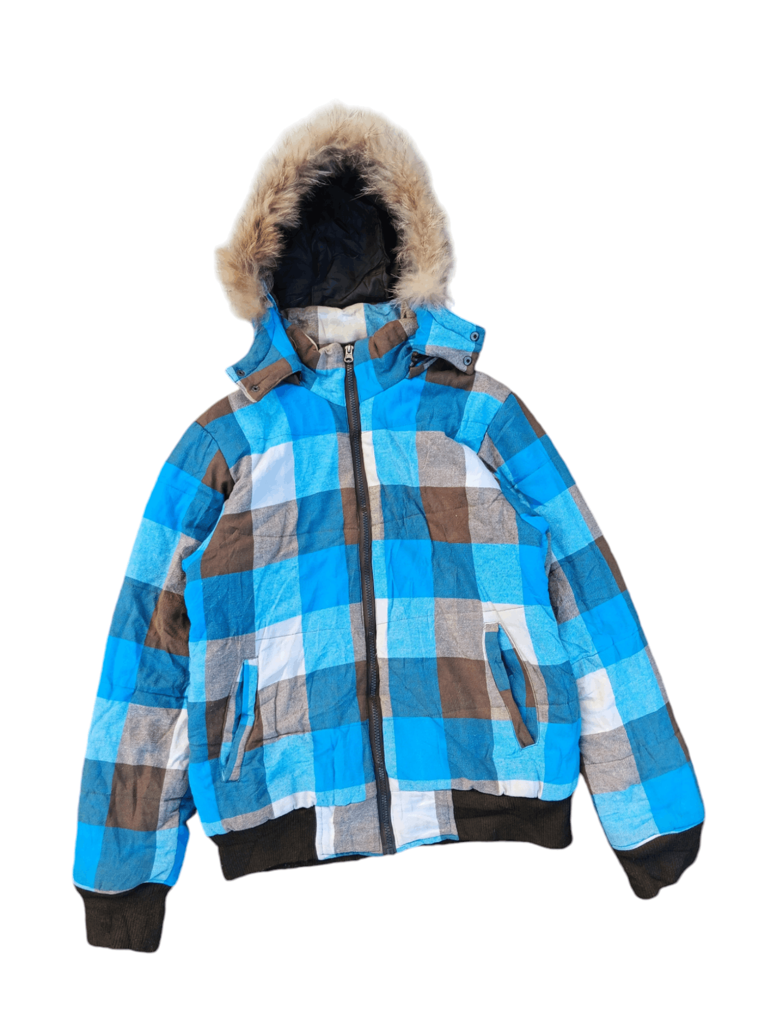 Japanese Brand Japanese real fur hoodie tartan by modified lgb style Size US M / EU 48-50 / 2 - 2 Thumbnail