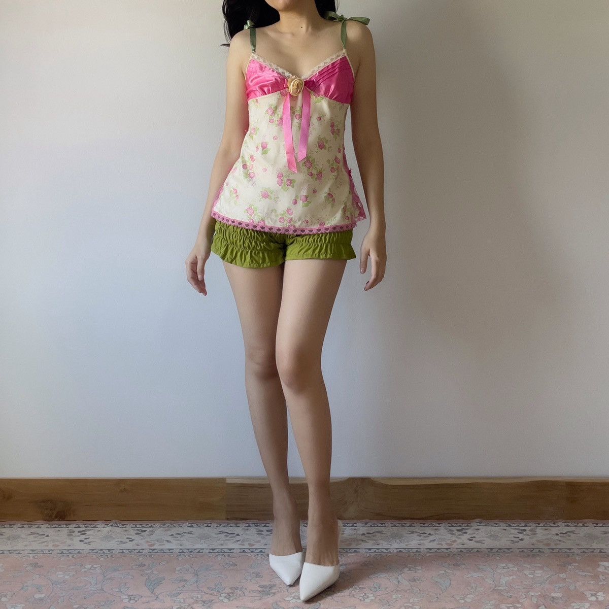 Vintage EBLIN Y2K Floral Satin Camisole (M-L) Size L / US 10 / IT 46 - 2 Thumbnail