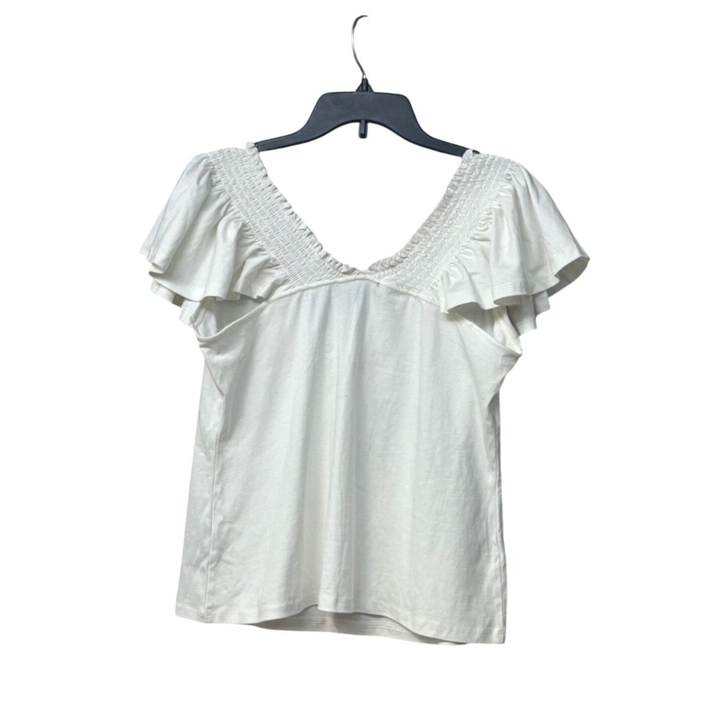 Other Catherine Malandrino Flutter-Sleeves Top, White, L Size L / US 10 / IT 46 - 5 Thumbnail