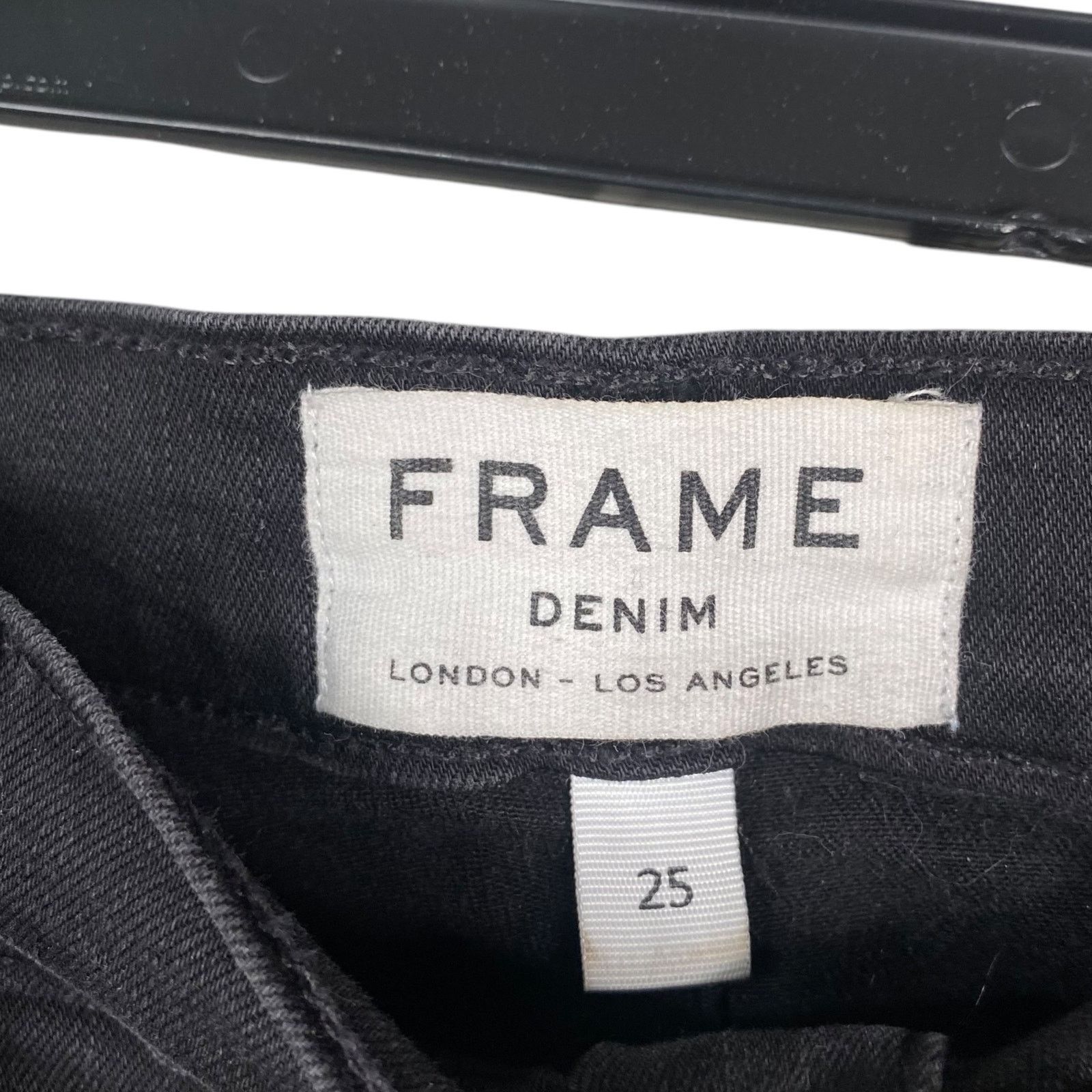 Frame FRAME Denim Le High Straight Molony Black Jeans SZ 25 Size 25" / US 0 / IT 36 - 6 Thumbnail
