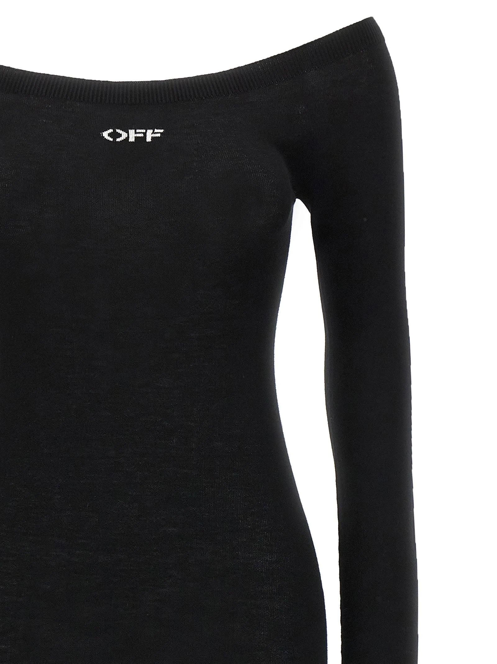 Off-White o1s22i1n0824 Lightweight Knit Midi Dress in Black Size S / US 4 / IT 40 - 2 Thumbnail