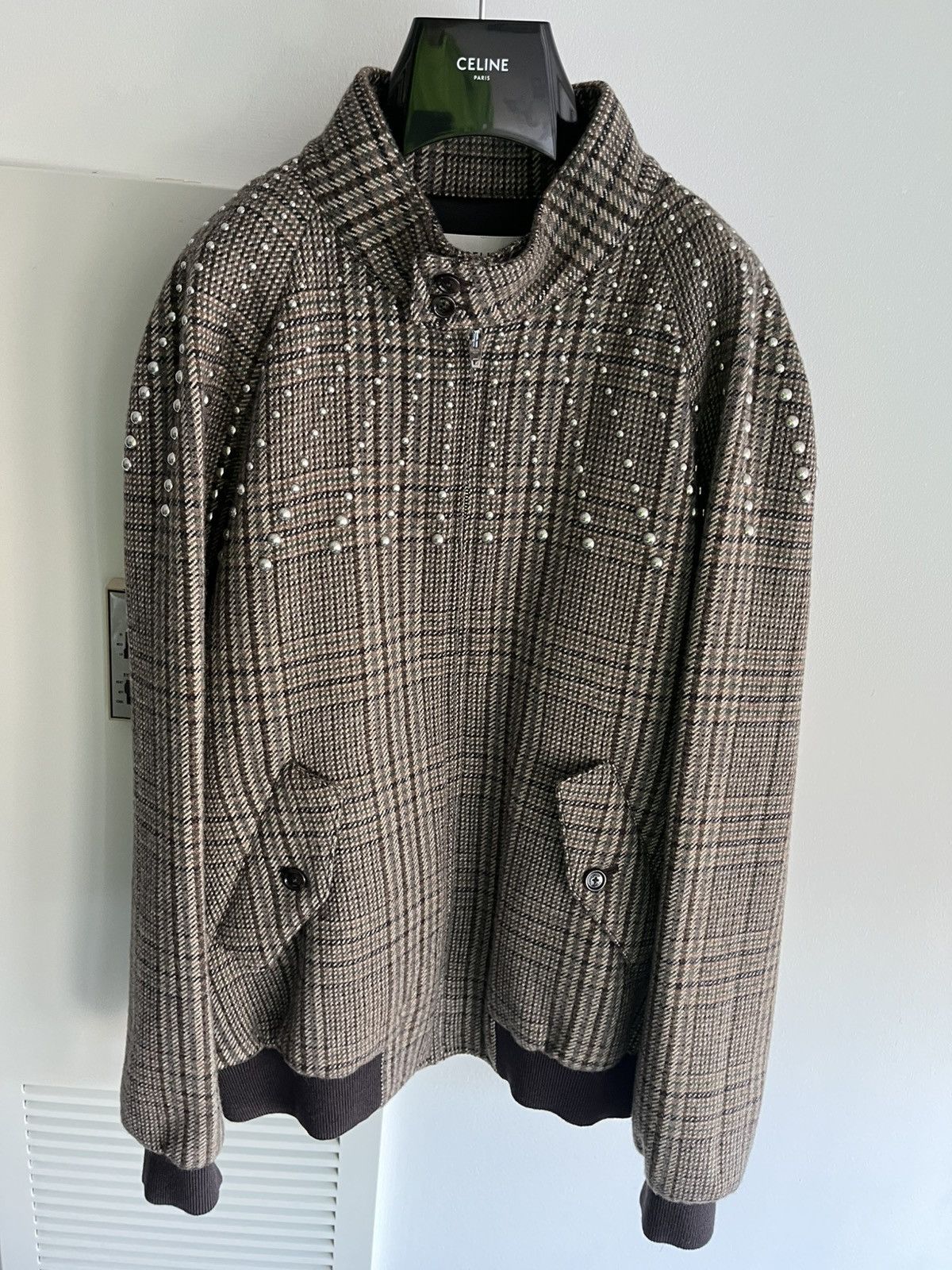 Celine × Hedi Slimane $5k Value Super Runway Celine Hedi Slimane Studded Teddy Size US XL / EU 56 / 4 - 12 Thumbnail