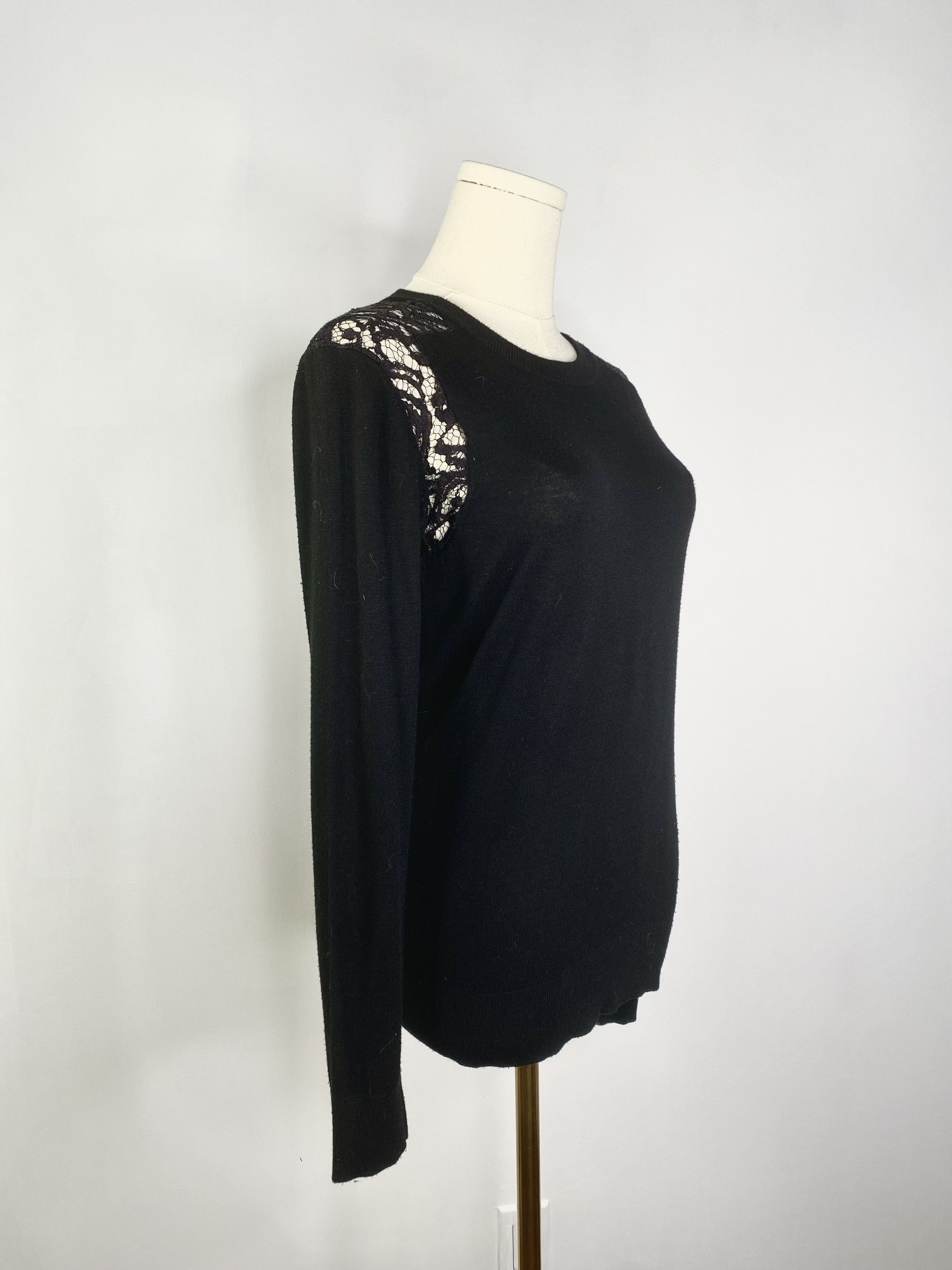 Michael Kors Michael Kors - Black Lace Cutout Knit Sweater Size S / US 4 / IT 40 - 3 Thumbnail