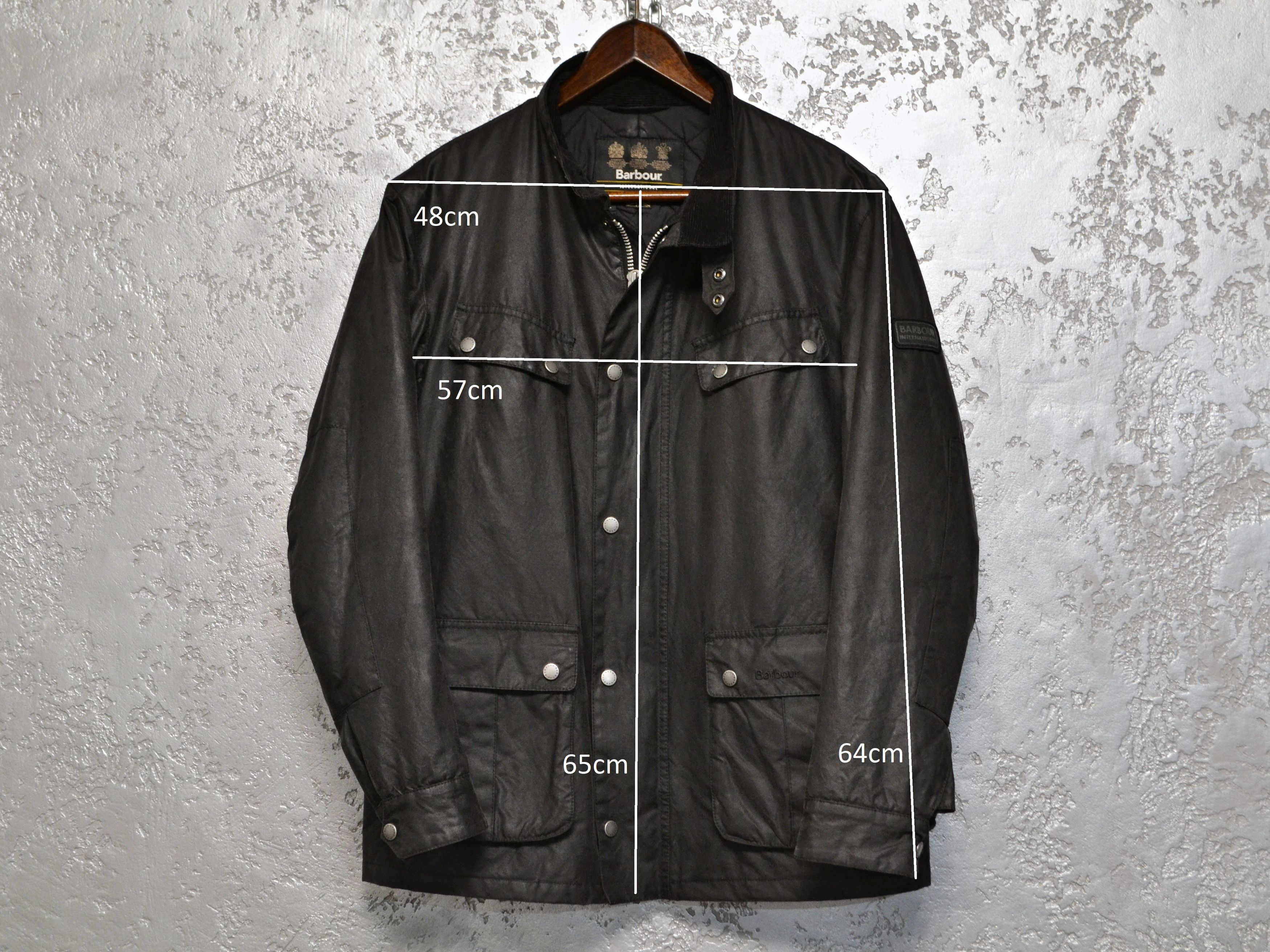 Barbour International Duke Black Waxed Biker Jacket