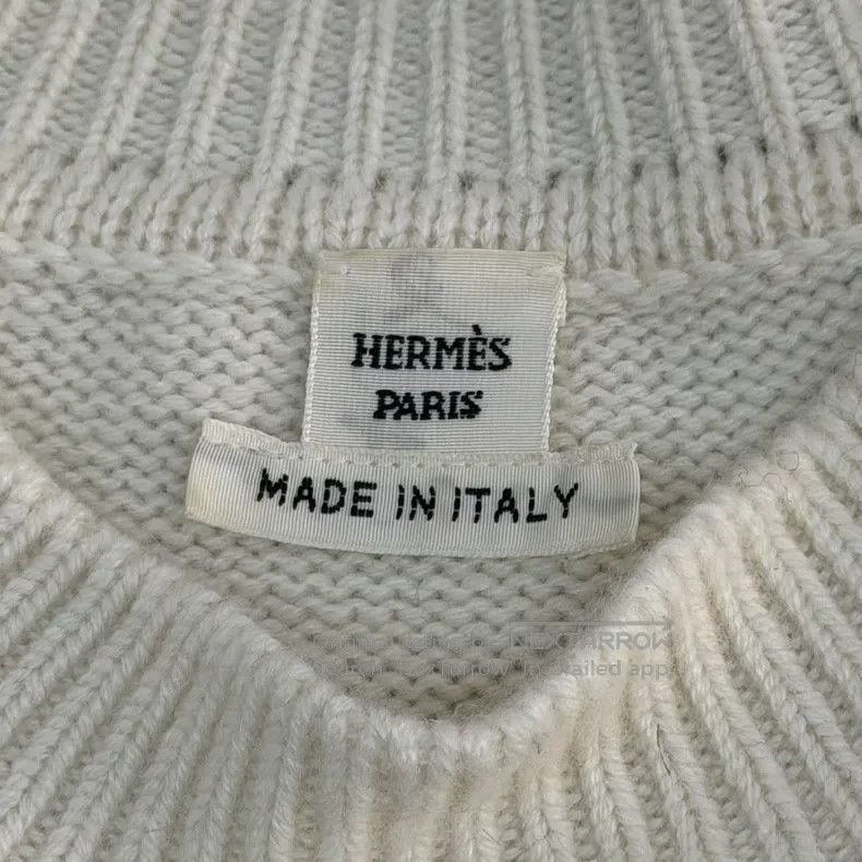 Hermes Hermes Black, white, and blue cashmere sweater Size S / US 4 / IT 40 - 5 Thumbnail