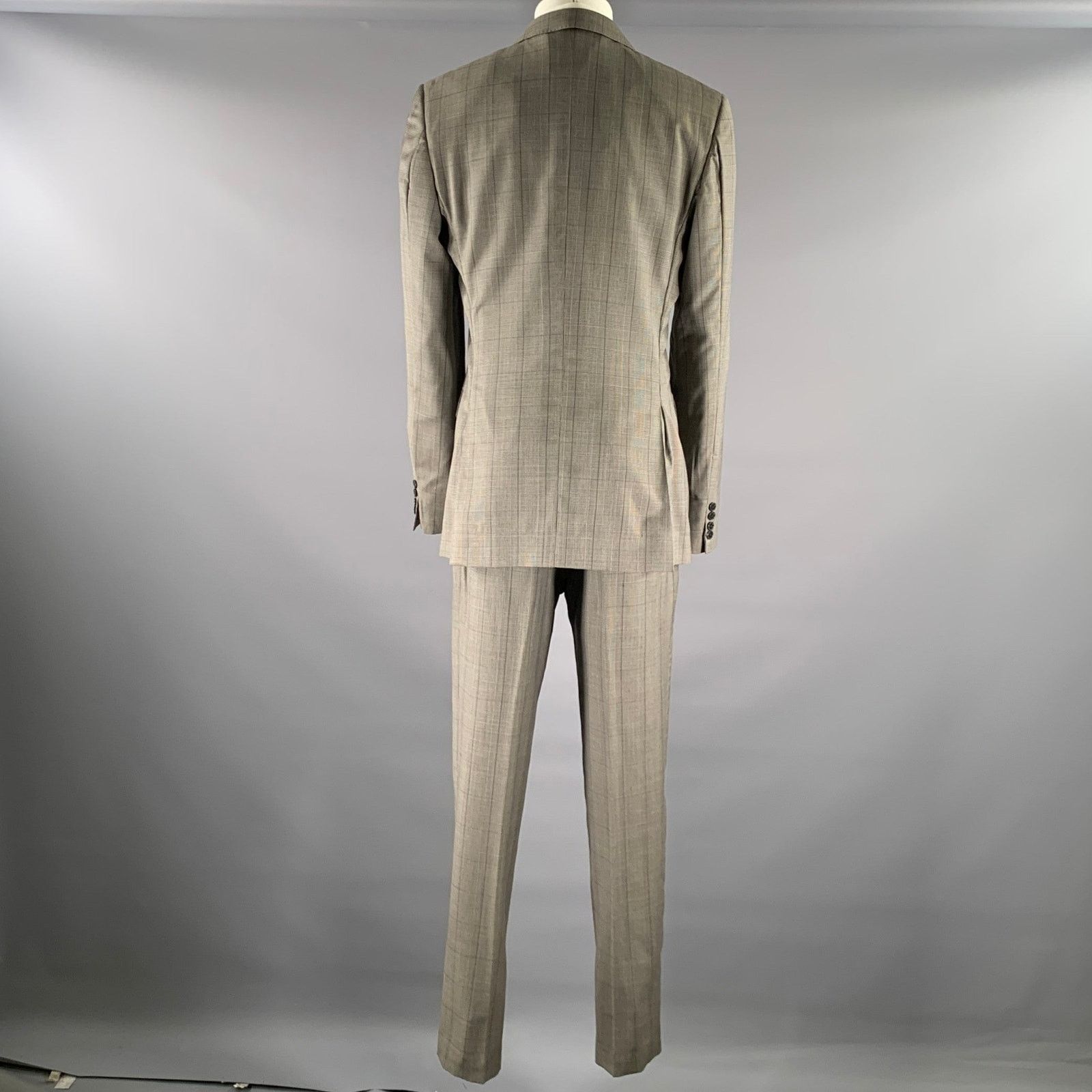 Ermenegildo Zegna ERMENEGILDO ZEGNA Size 42 Grey Glenn Plaid Wool Blend Suit Size 42L - 4 Thumbnail