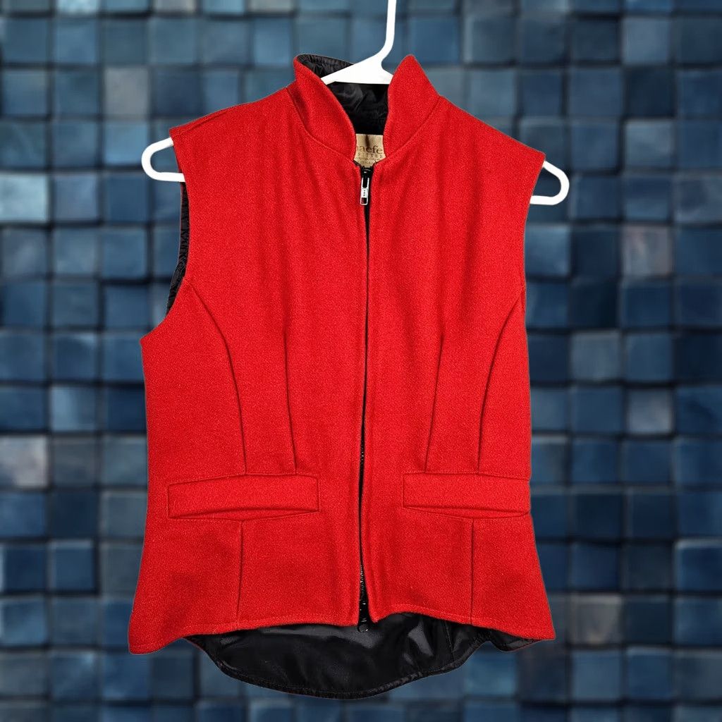 Vintage VINTAGE Schaefer Outfitter Women's Vest Zip Up Red XS Wool/Nylon Tweed Lined Polyester USA Flaws Size XS / US 0-2 / IT 36-38 - 1 Thumbnail