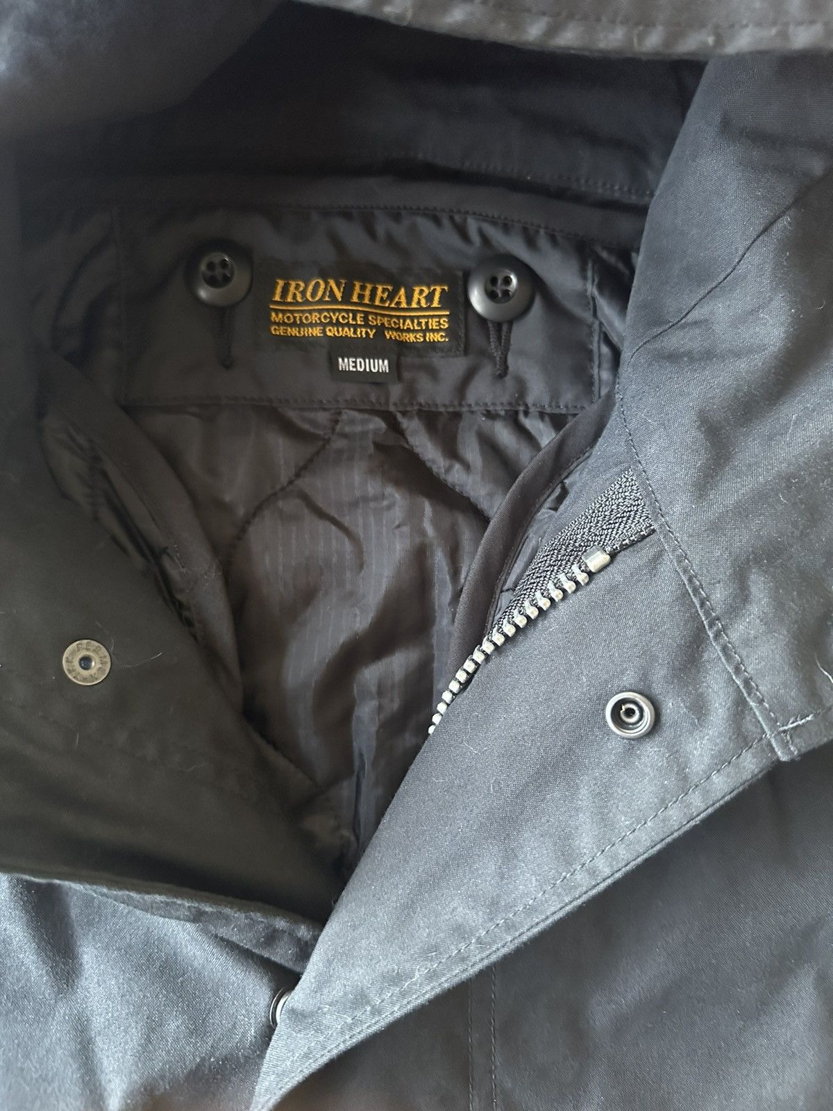 Iron Heart IHM-38-BLK - 5oz Quilted Lining M-51 Type Field Coat Size US M / EU 48-50 / 2 - 6 Thumbnail