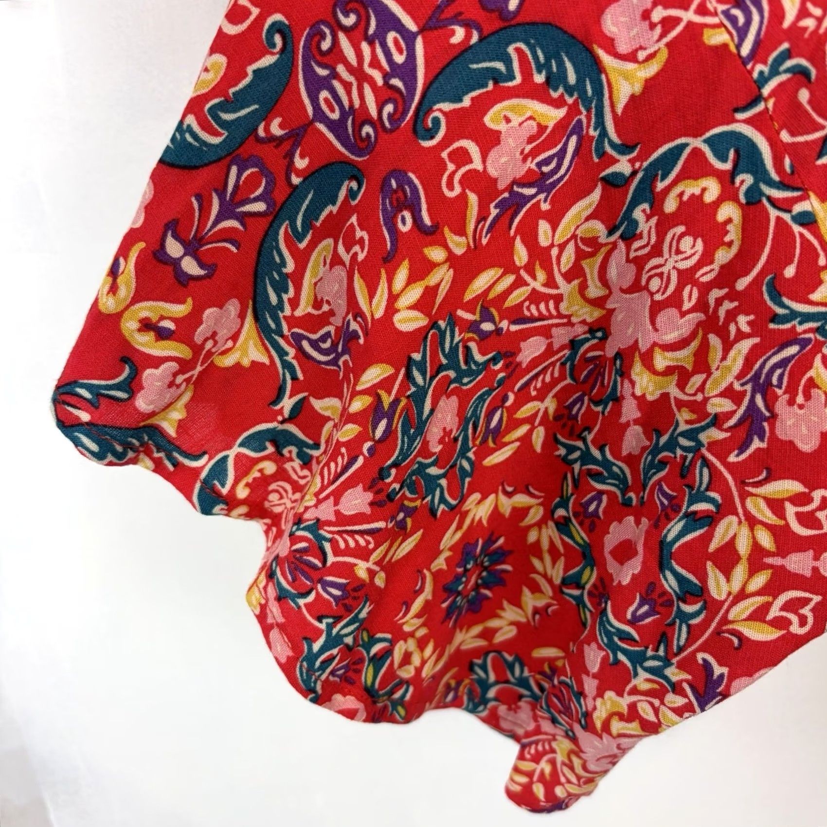 Torrid Torrid Blouse Womens 4X Red Floral Peasant Bohemian Boho Hippie Top Size XXL / US 16-18 / IT 52-54 - 5 Thumbnail