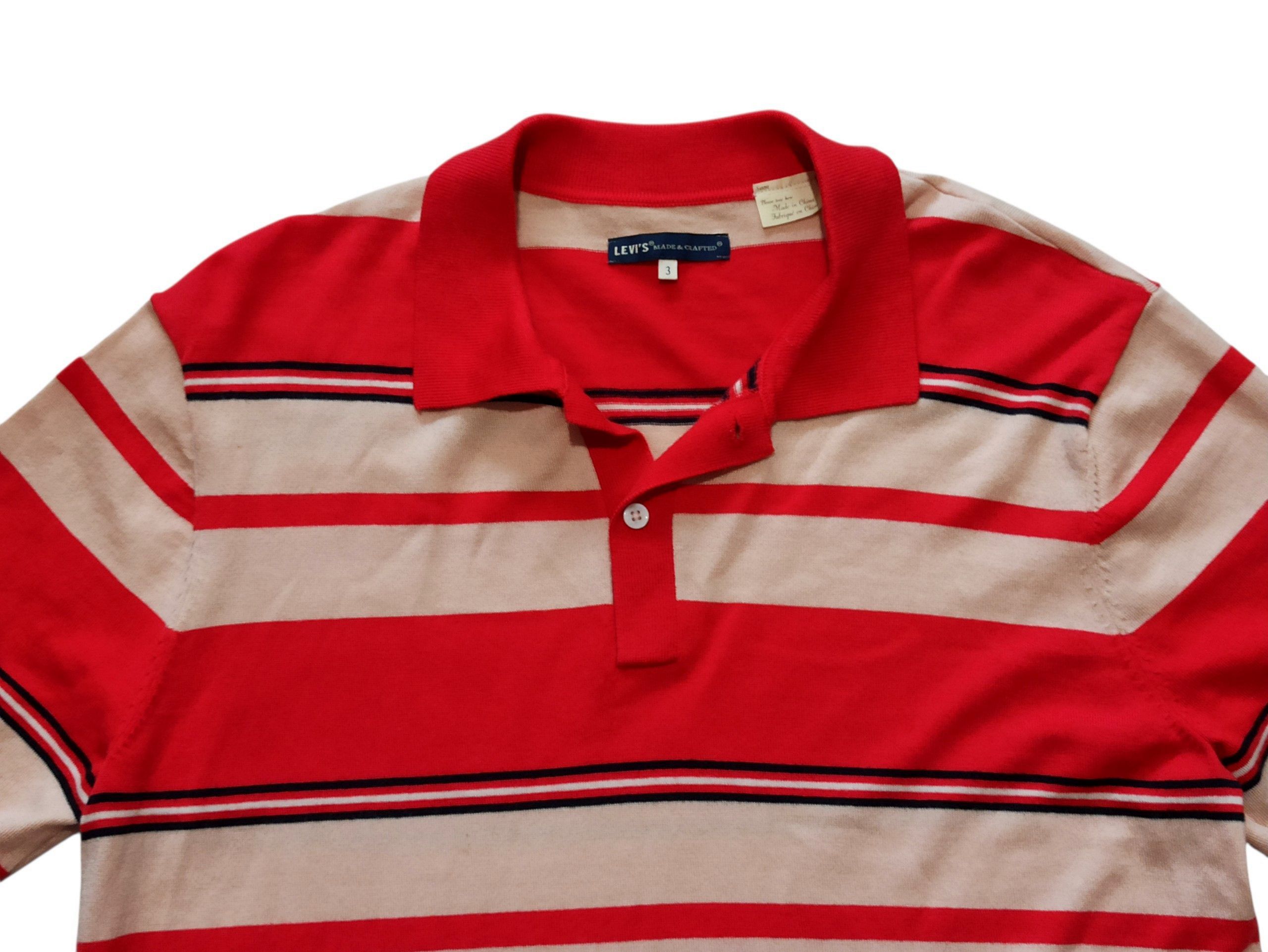 Levi's Made & Crafted Levi's Made & Crafted Wool Blend Knit Polo Shirt Stripe L Size US L / EU 52-54 / 3 - 2 Thumbnail