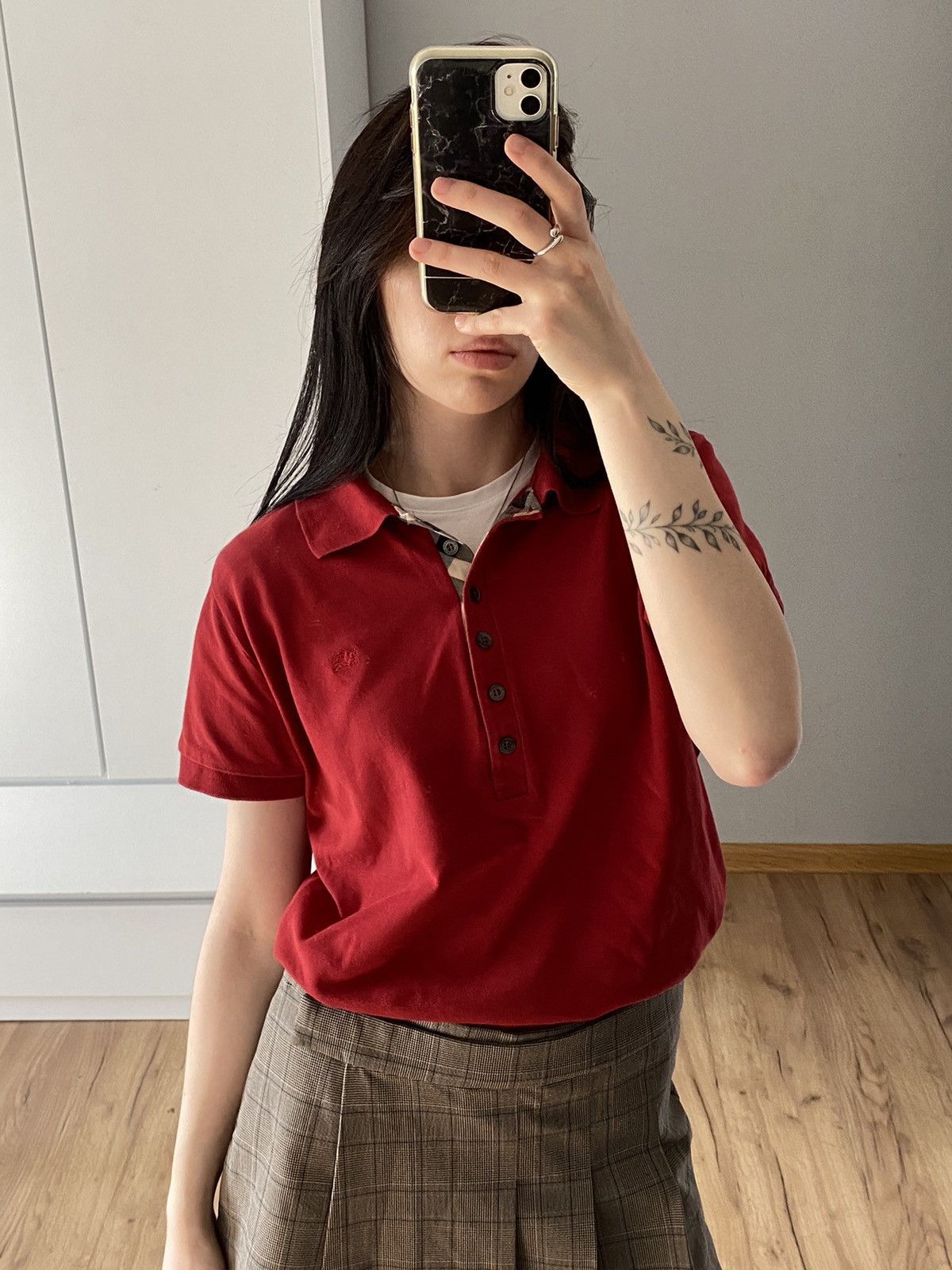 Burberry Burberry Red Polo T-Shirt Size L / US 10 / IT 46 - 1 Thumbnail