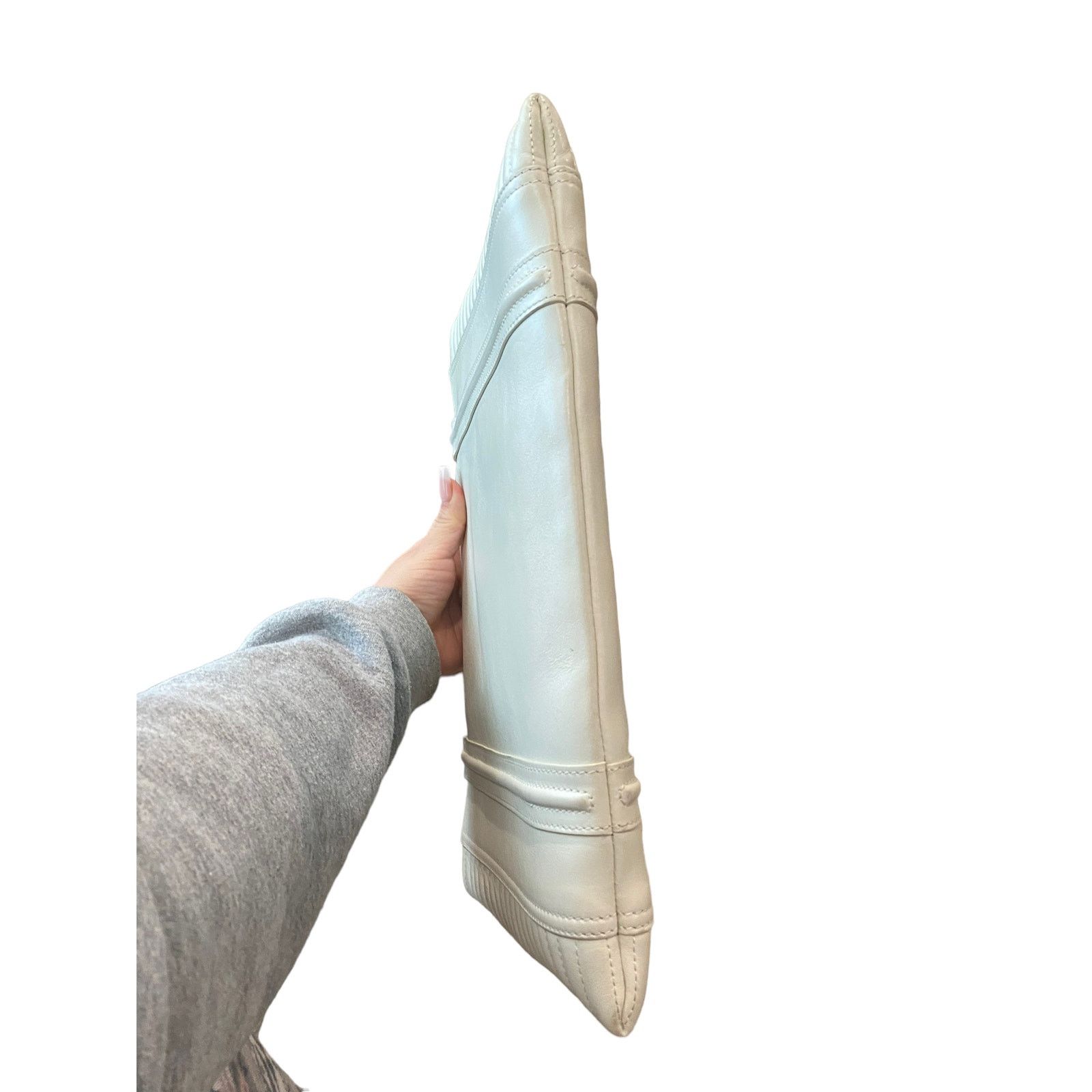Other Reece Hudson BOWERY Ivory Cream OVERSIZE ENVELOPE LEATHER Size ONE SIZE - 8 Thumbnail